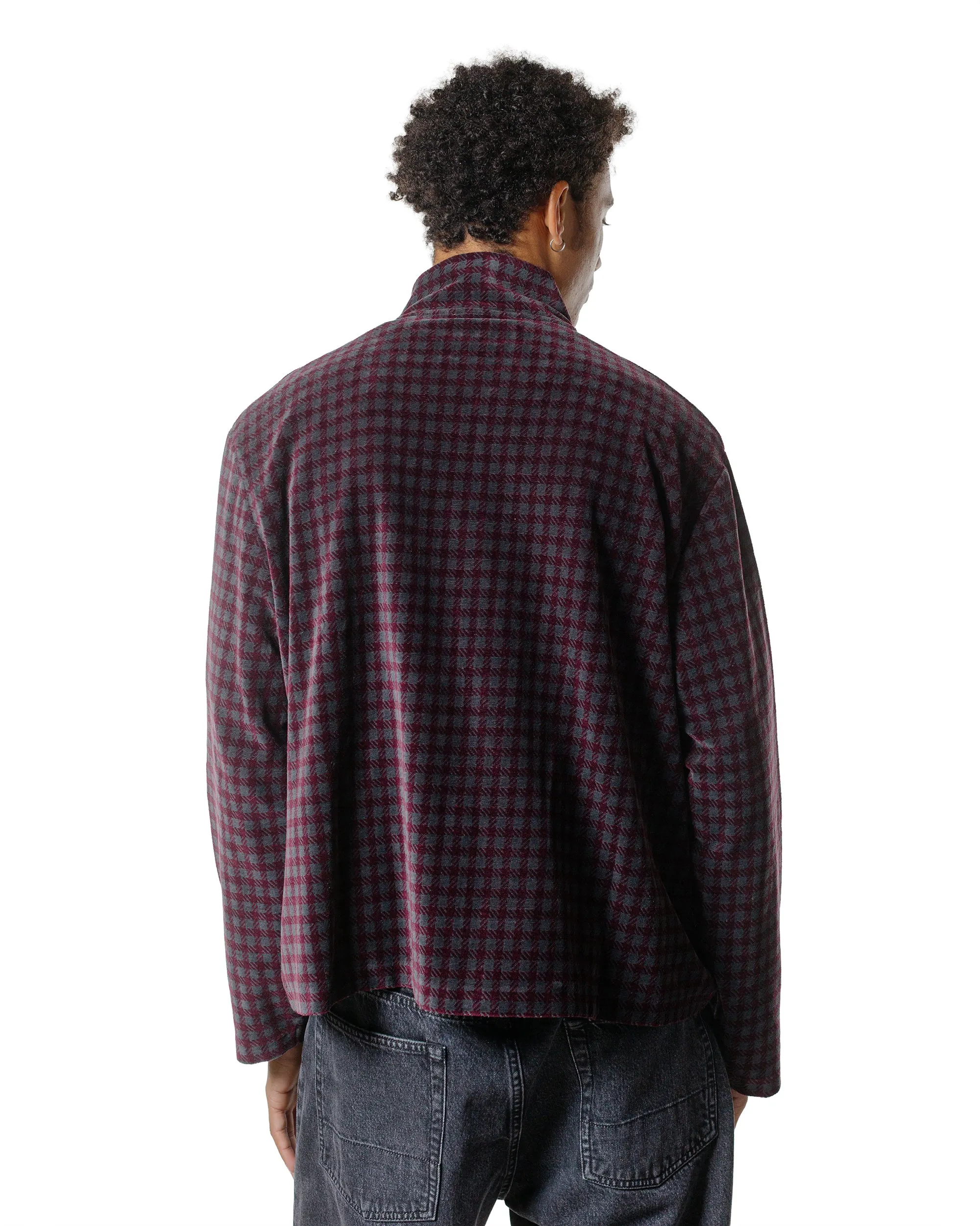 Our Legacy Shrunken Full Zip Merlot Houndini Check Velour sold by Lost & Found product image thumbnail 3