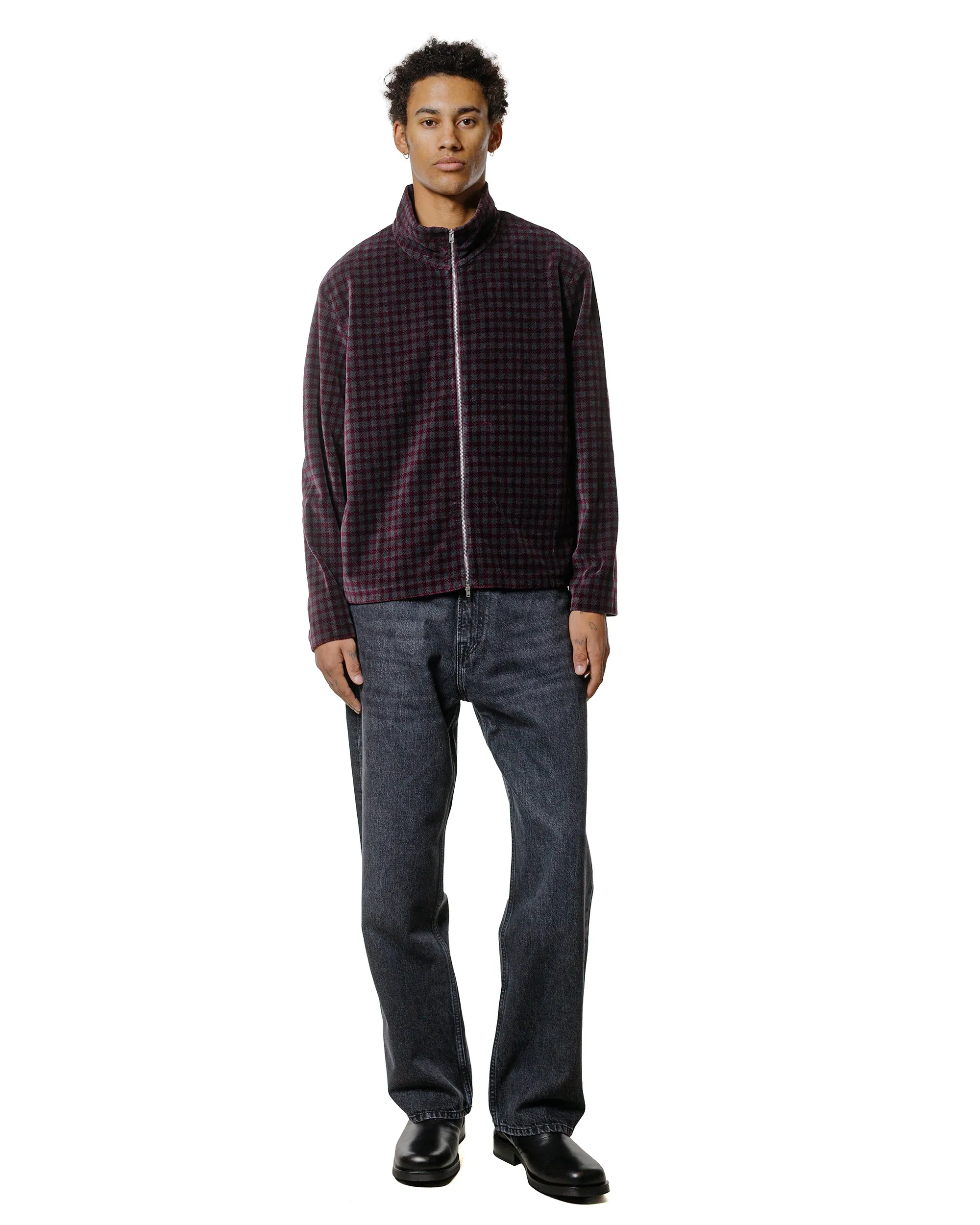Our Legacy Shrunken Full Zip Merlot Houndini Check Velour sold by Lost & Found product image thumbnail 4
