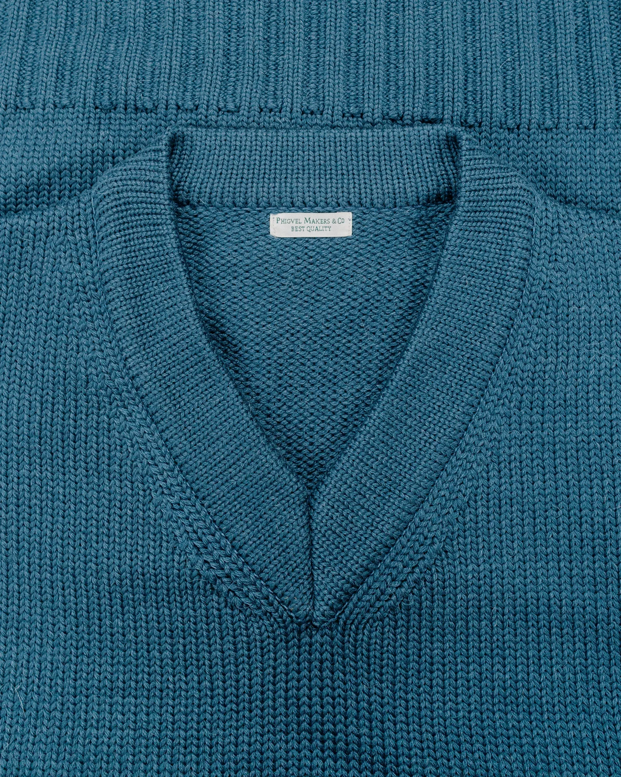 Phigvel Goodman's V Neck Sweater Cerulean sold by Lost & Found product image thumbnail 5