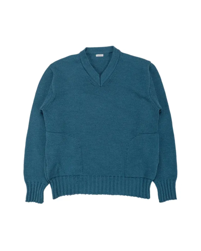 Phigvel Goodman's V Neck Sweater Cerulean sold by Lost & Found