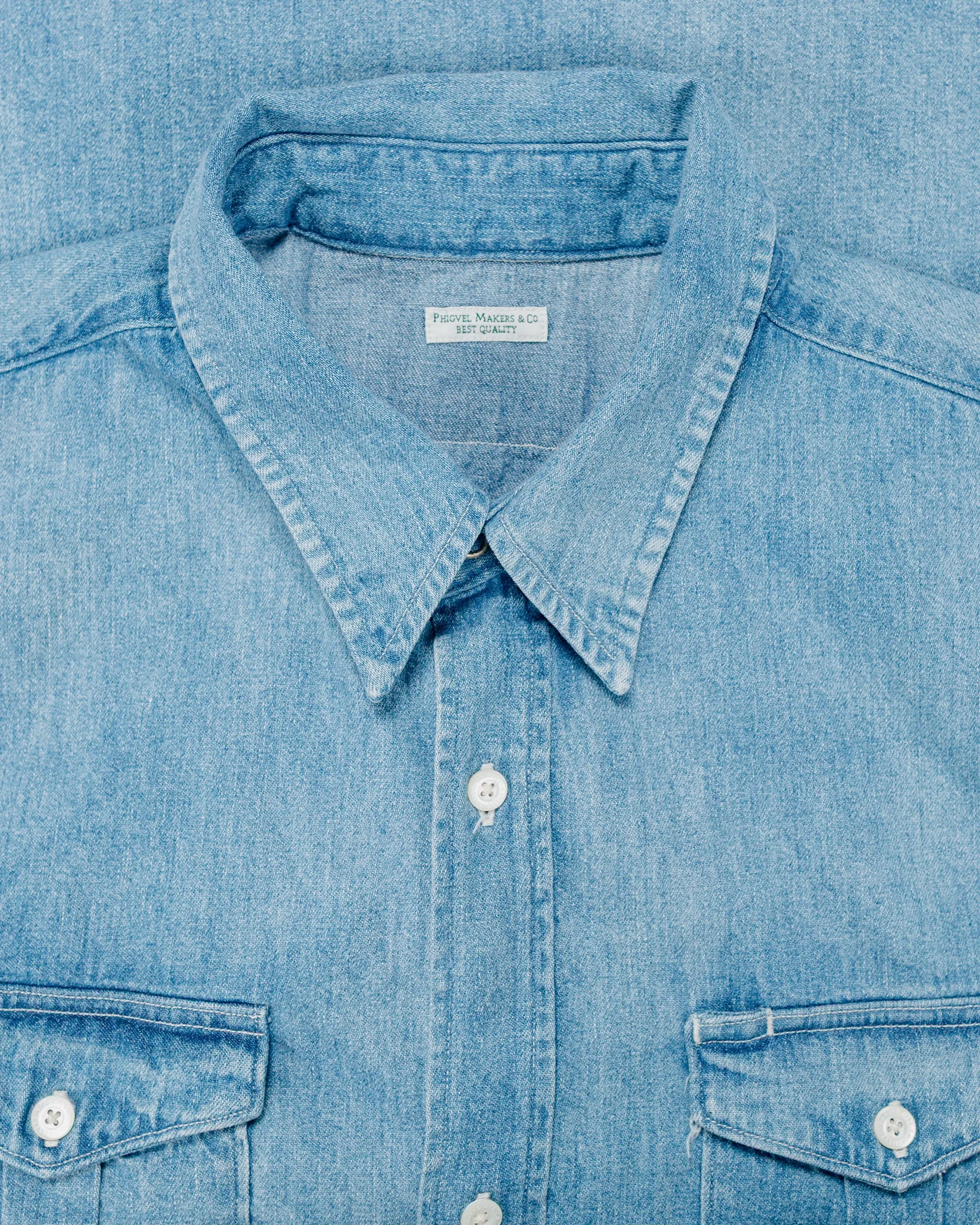 Phigvel Denim Workaday Shirt Indigo (Fade) sold by Lost & Found product image thumbnail 5