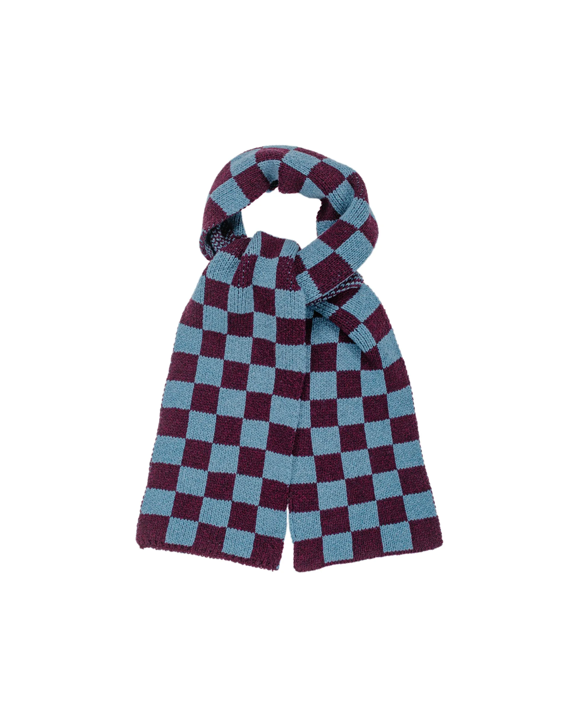 Found Feather Checker Scarf Italian Donegal Wool Raspberry sold by Lost & Found