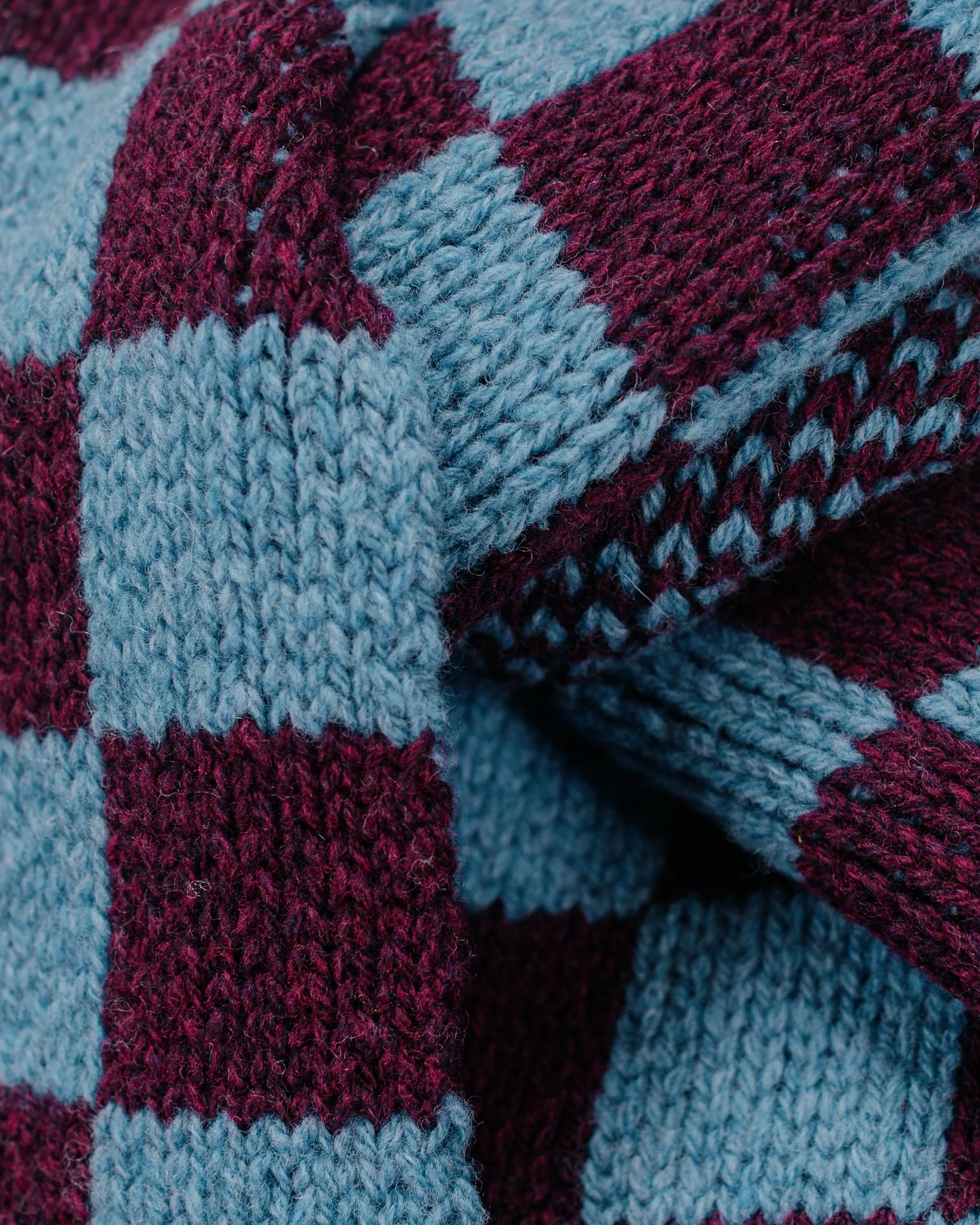Found Feather Checker Scarf Italian Donegal Wool Raspberry sold by Lost & Found product image thumbnail 2