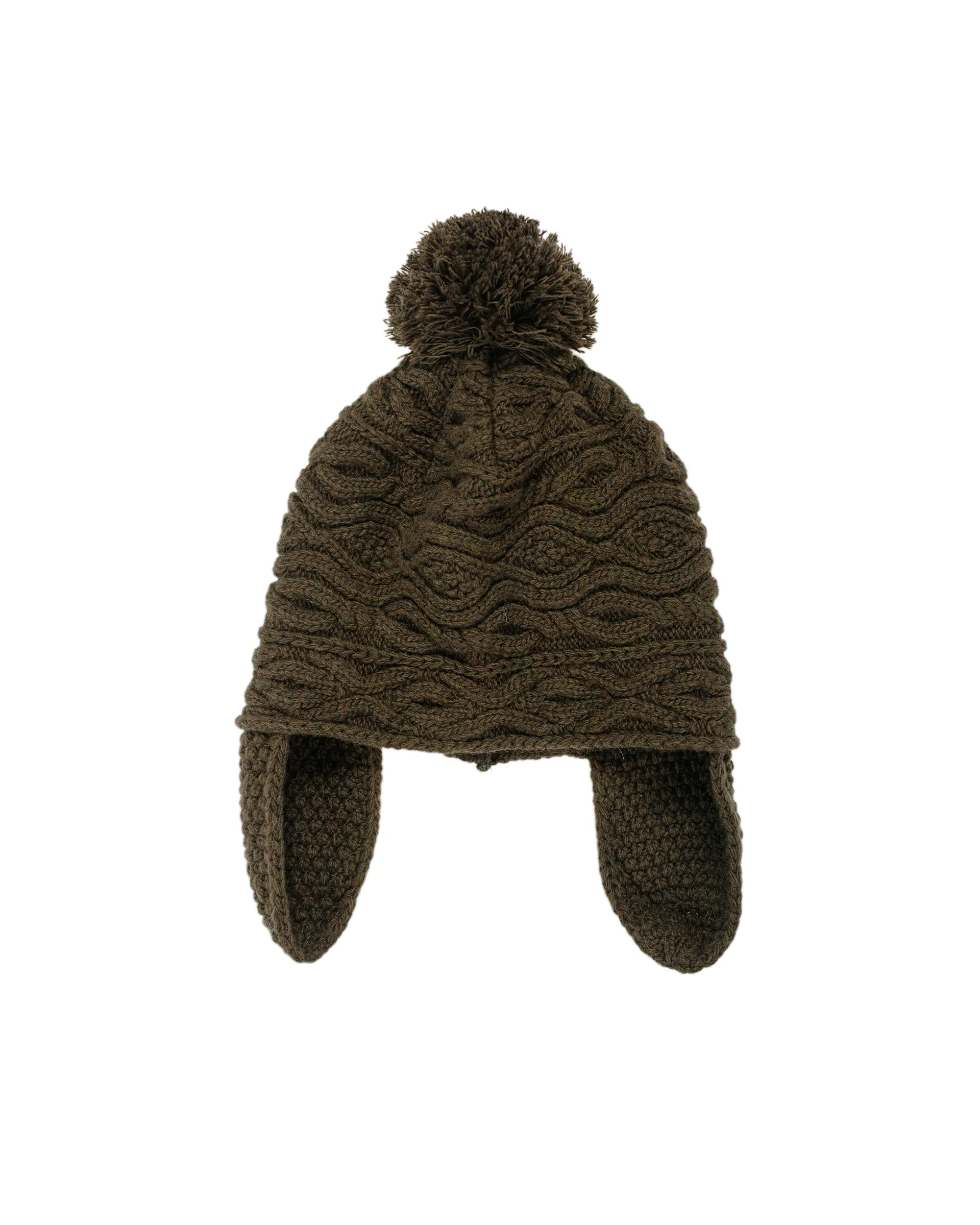 Found Feather Pom Pom Beanie Lambswool Olive sold by Lost & Found