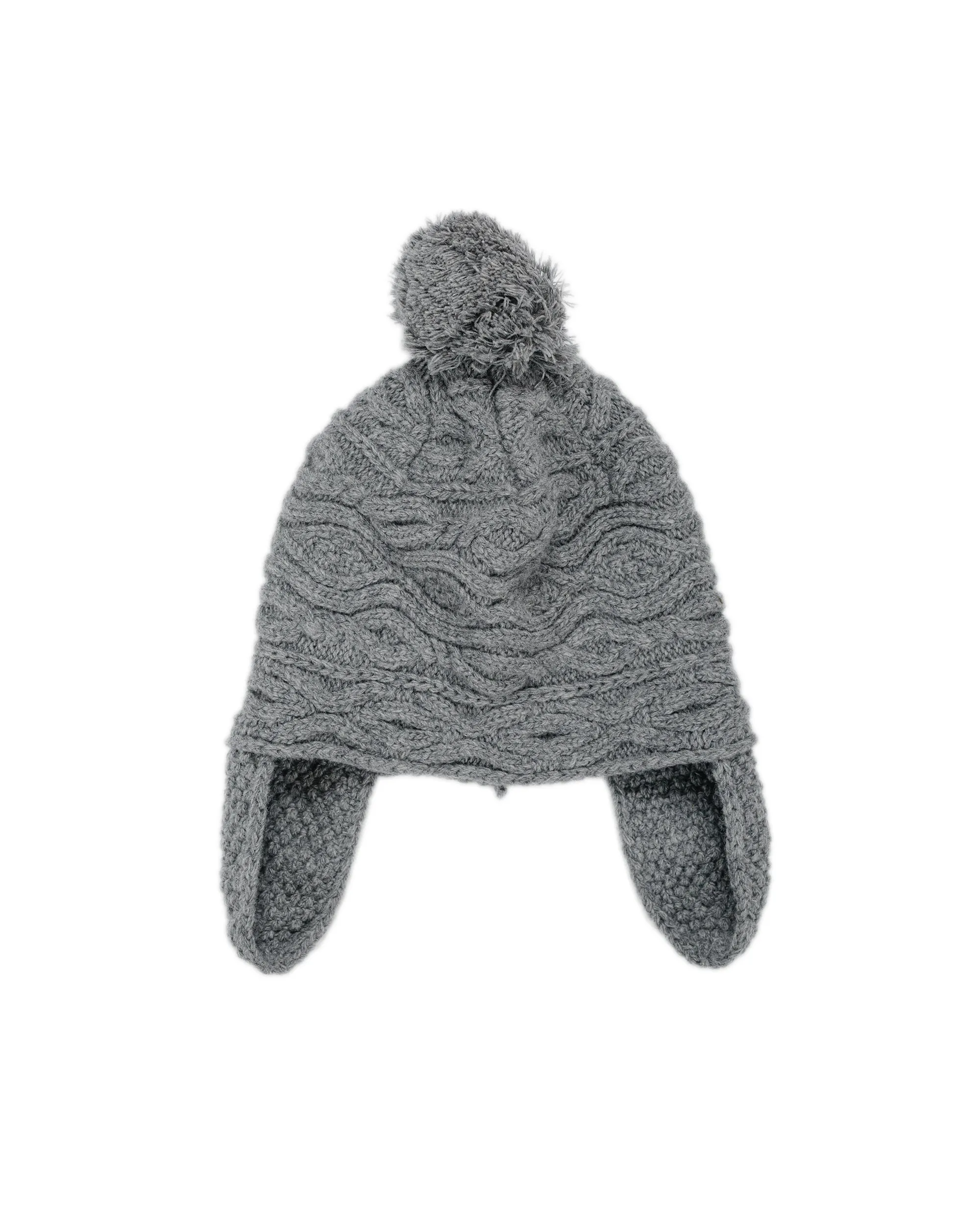Found Feather Pom Pom Beanie Lambswool Grey sold by Lost & Found