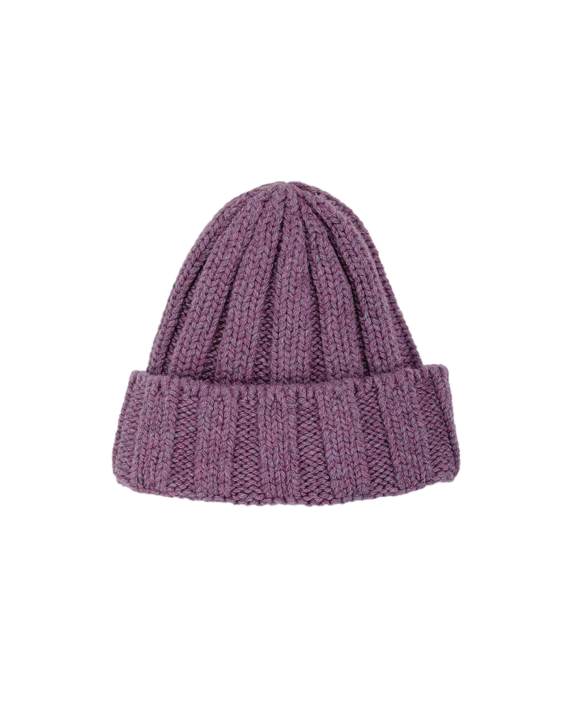 Found Feather Rib Beanie Italian Donegal Wool Plum sold by Lost & Found