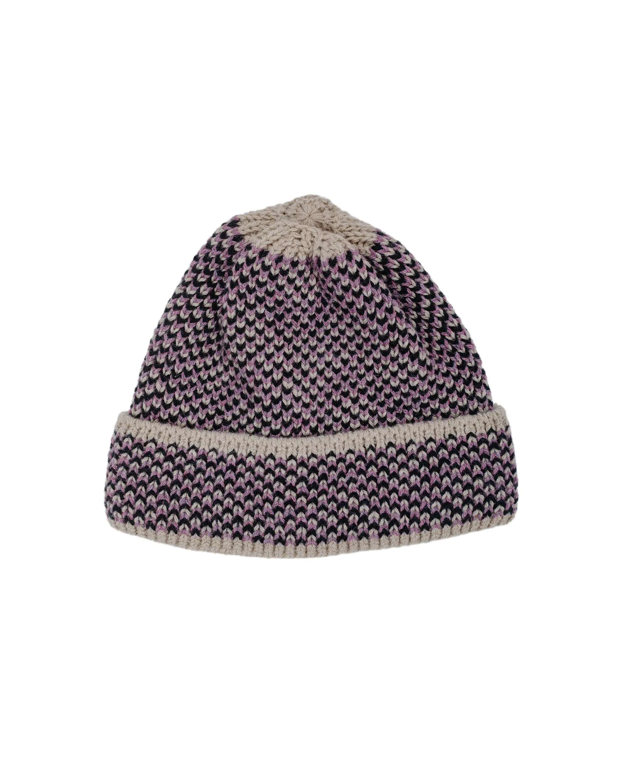 Found Feather Reverse Geo Beanie Italian Donegal Wool Beige sold by Lost & Found