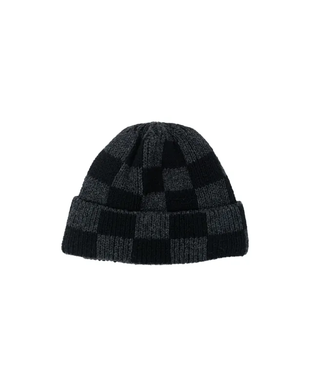 Found Feather Checker Beanie Italian Donegal Wool Black sold by Lost & Found