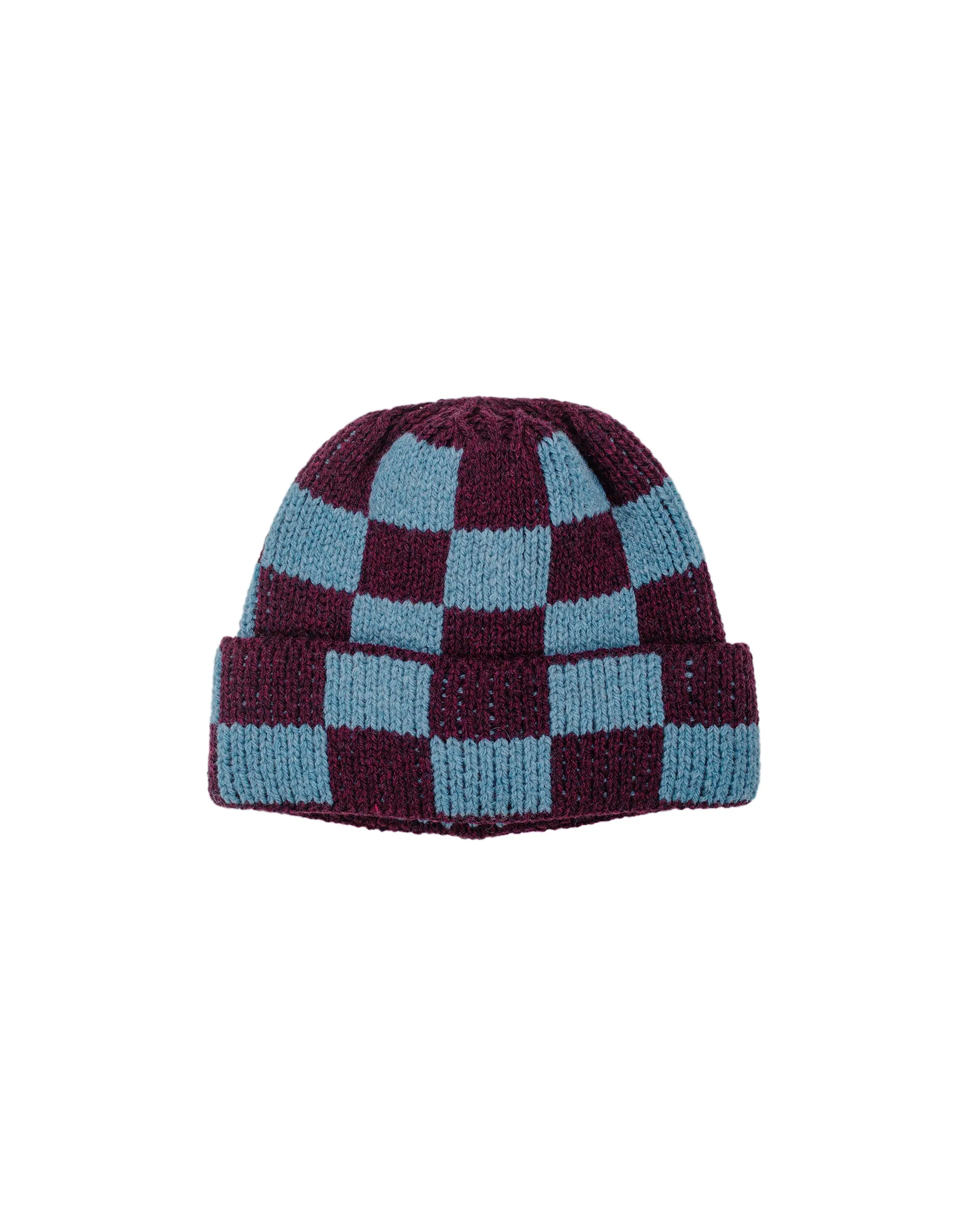 Found Feather Checker Beanie Italian Donegal Wool Raspberry sold by Lost & Found
