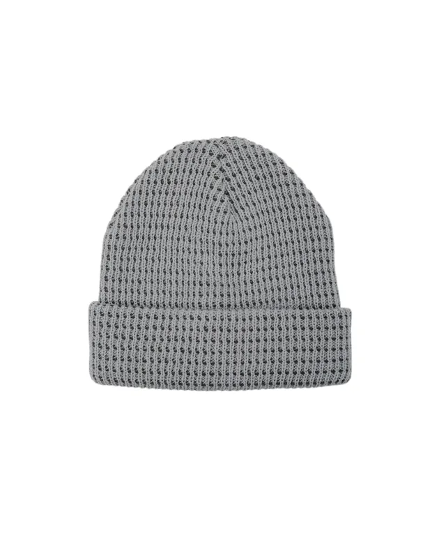 Found Feather Waffle Beanie Acrylic Knit Grey Olive sold by Lost & Found
