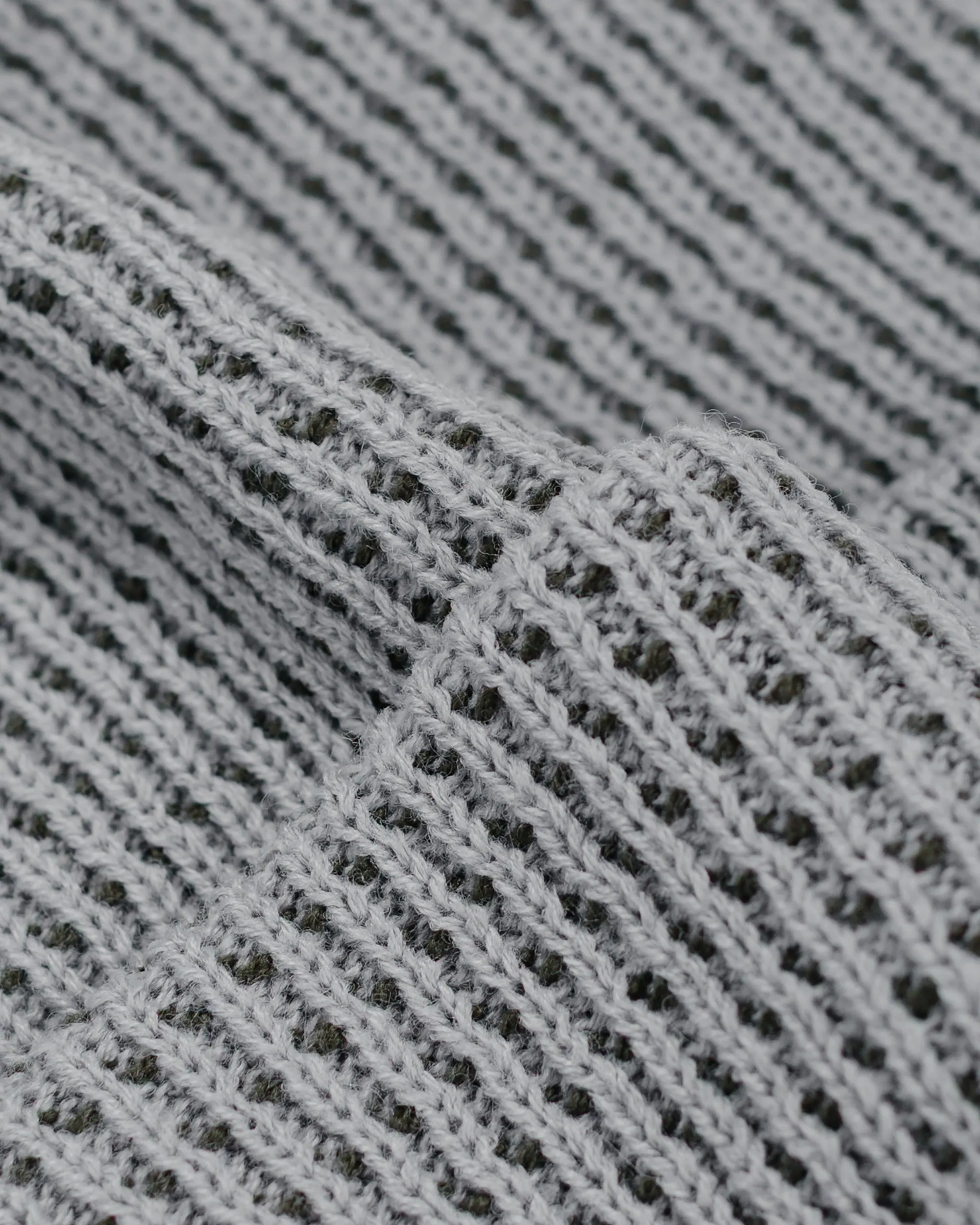 Found Feather Waffle Beanie Acrylic Knit Grey Olive sold by Lost & Found product image thumbnail 2