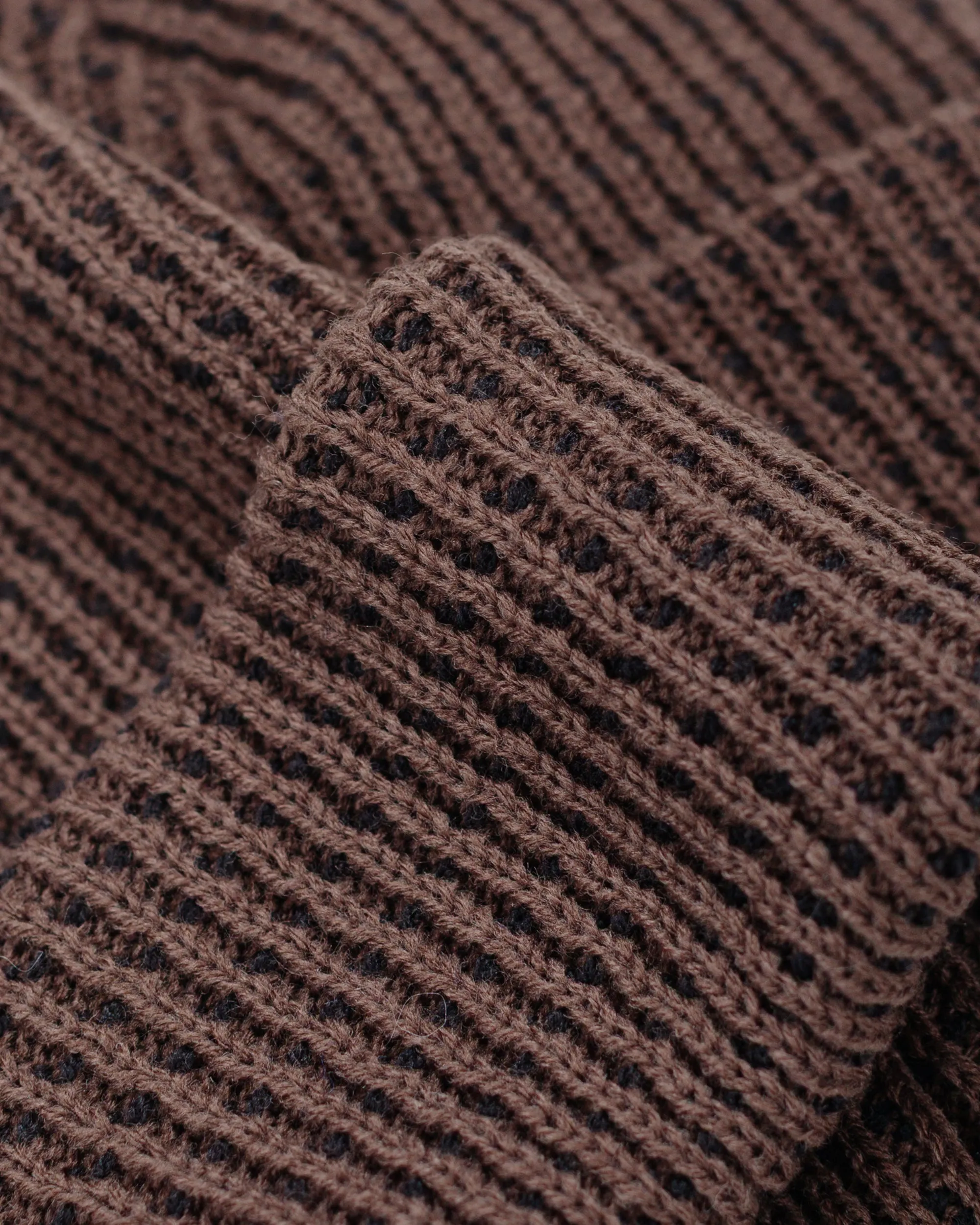 Found Feather Waffle Beanie Acrylic Knit Brown Black sold by Lost & Found product image thumbnail 2