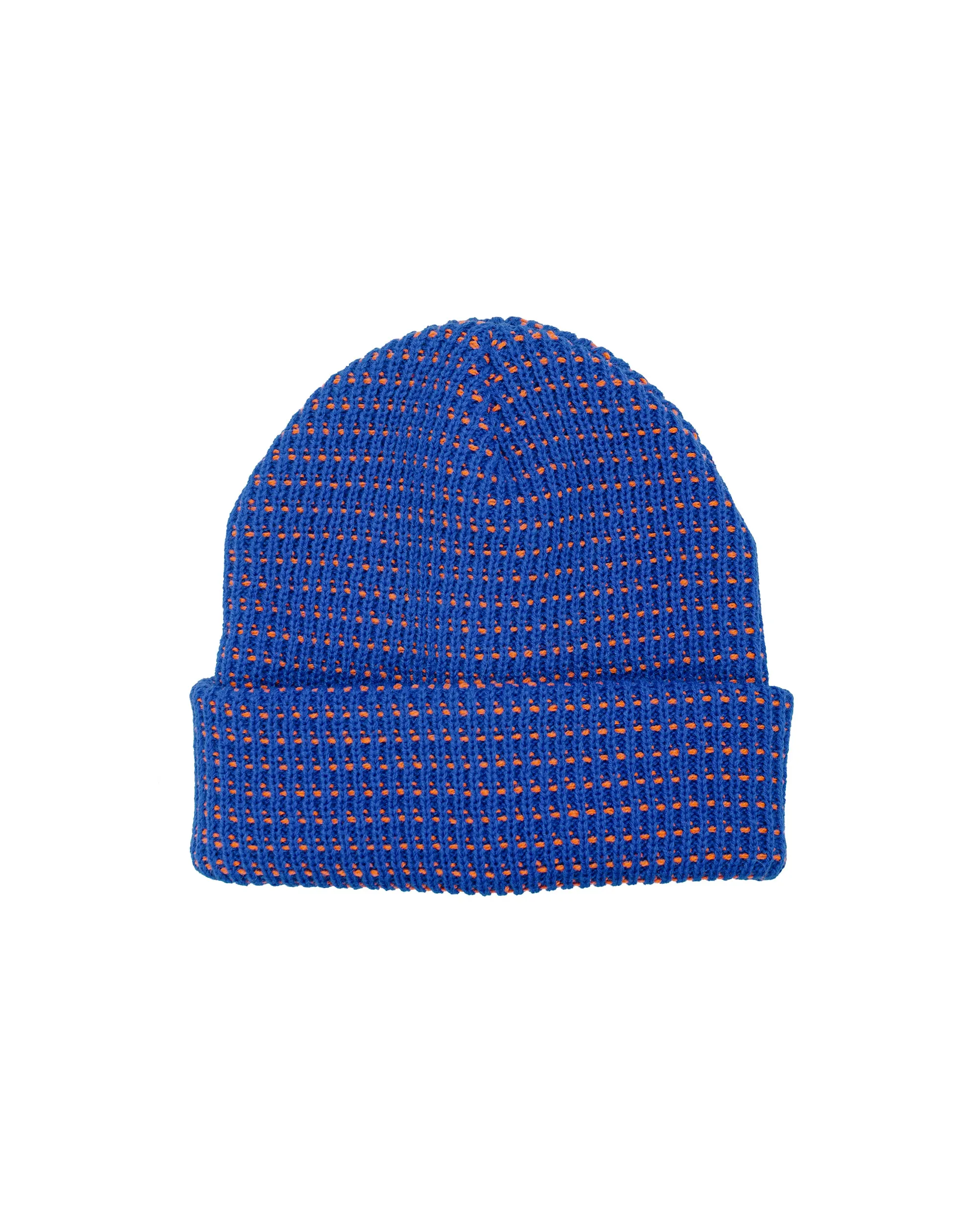 Found Feather Waffle Beanie Acrylic Knit Blue Orange sold by Lost & Found