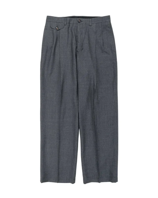 Wanze Double Pleated Trouser Merino Wool Slate sold by Lost & Found