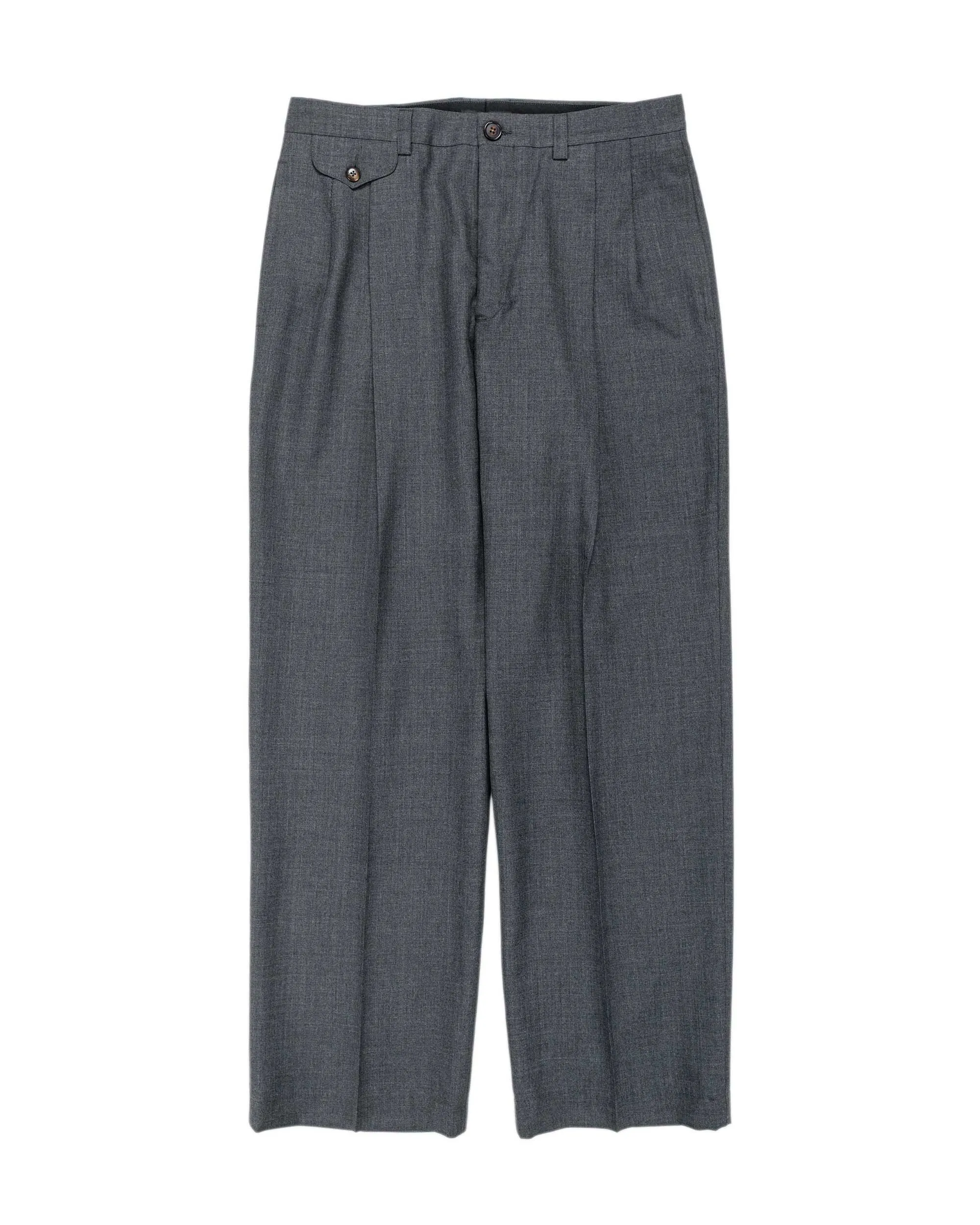 Wanze Double Pleated Trouser Merino Wool Slate sold by Lost & Found