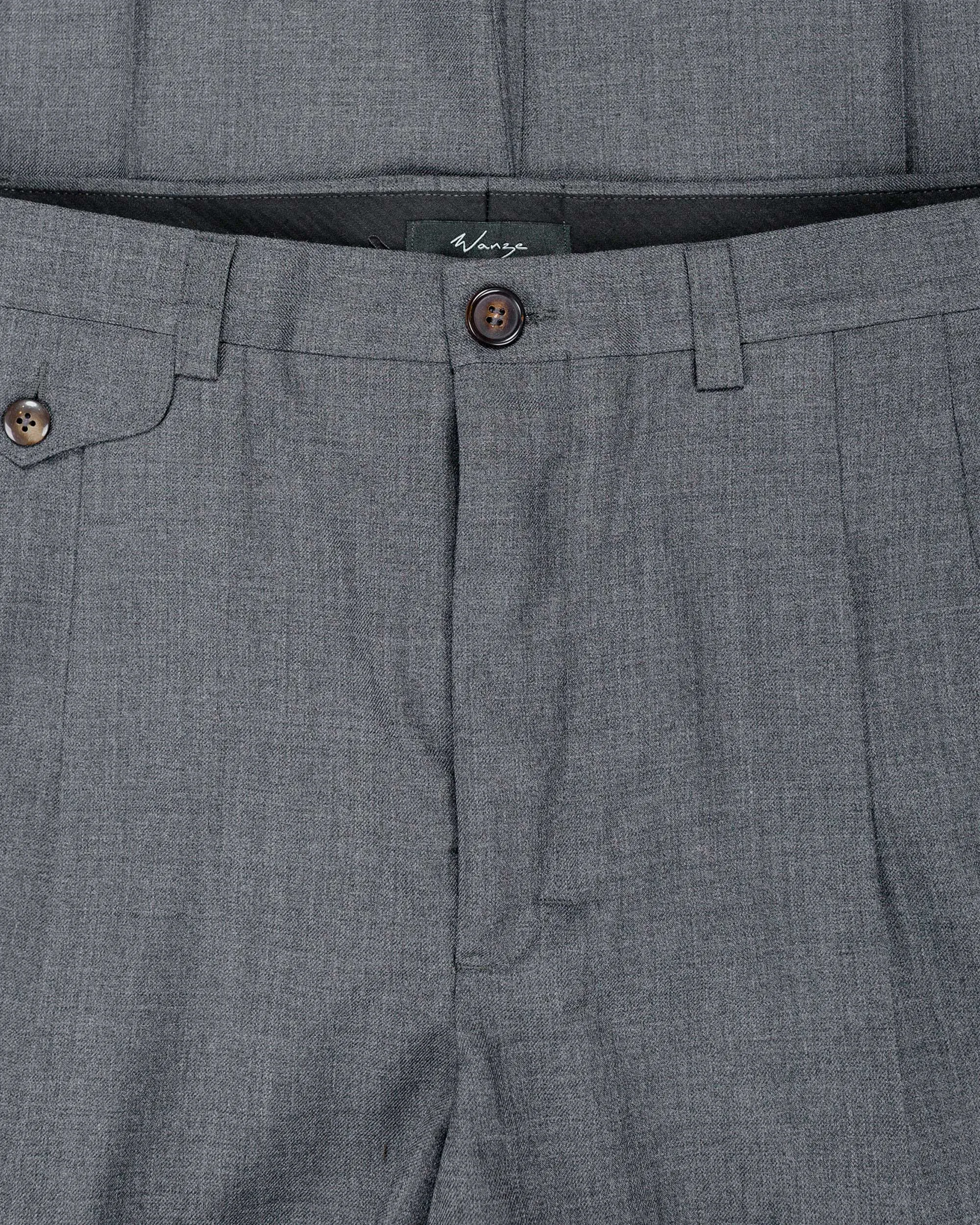 Wanze Double Pleated Trouser Merino Wool Slate sold by Lost & Found product image thumbnail 5
