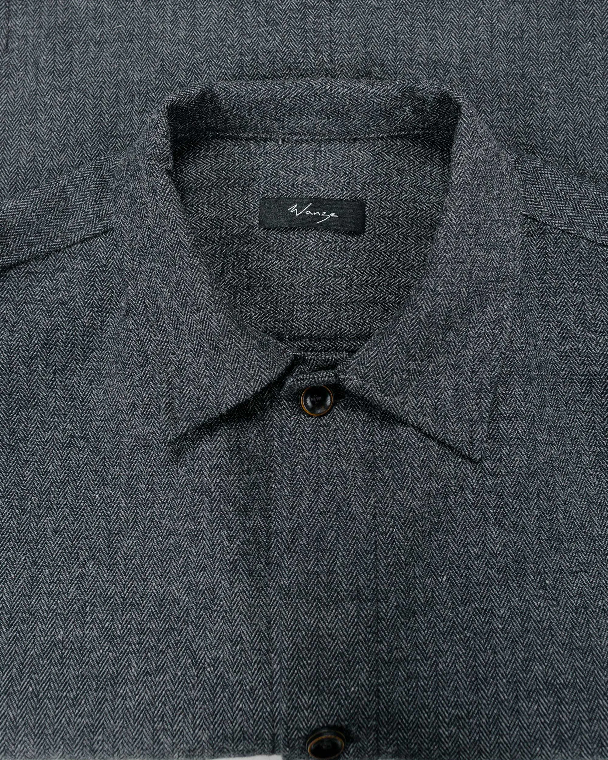 Wanze Chore Shirt Cotton Wool Herringbone Grey sold by Lost & Found product image thumbnail 5