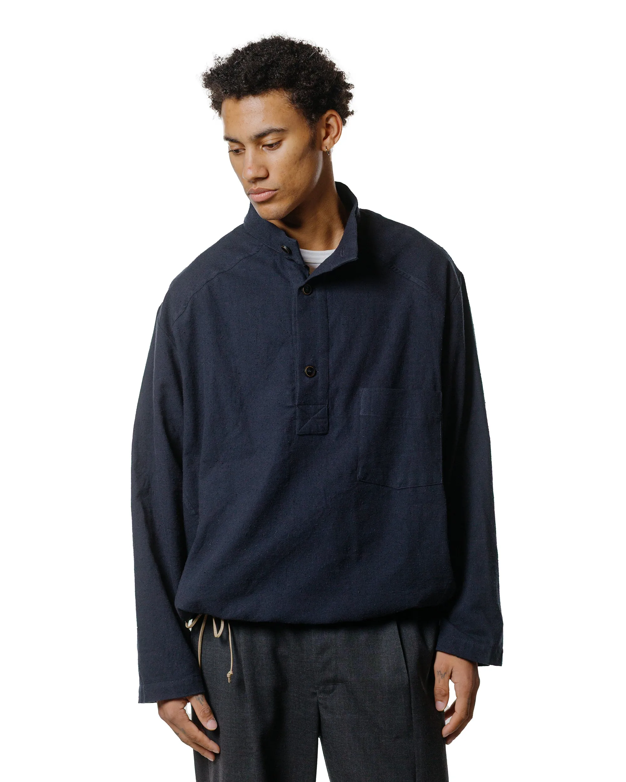 Wanze Work Smock Raw Cotton Silk Navy sold by Lost & Found product image thumbnail 2
