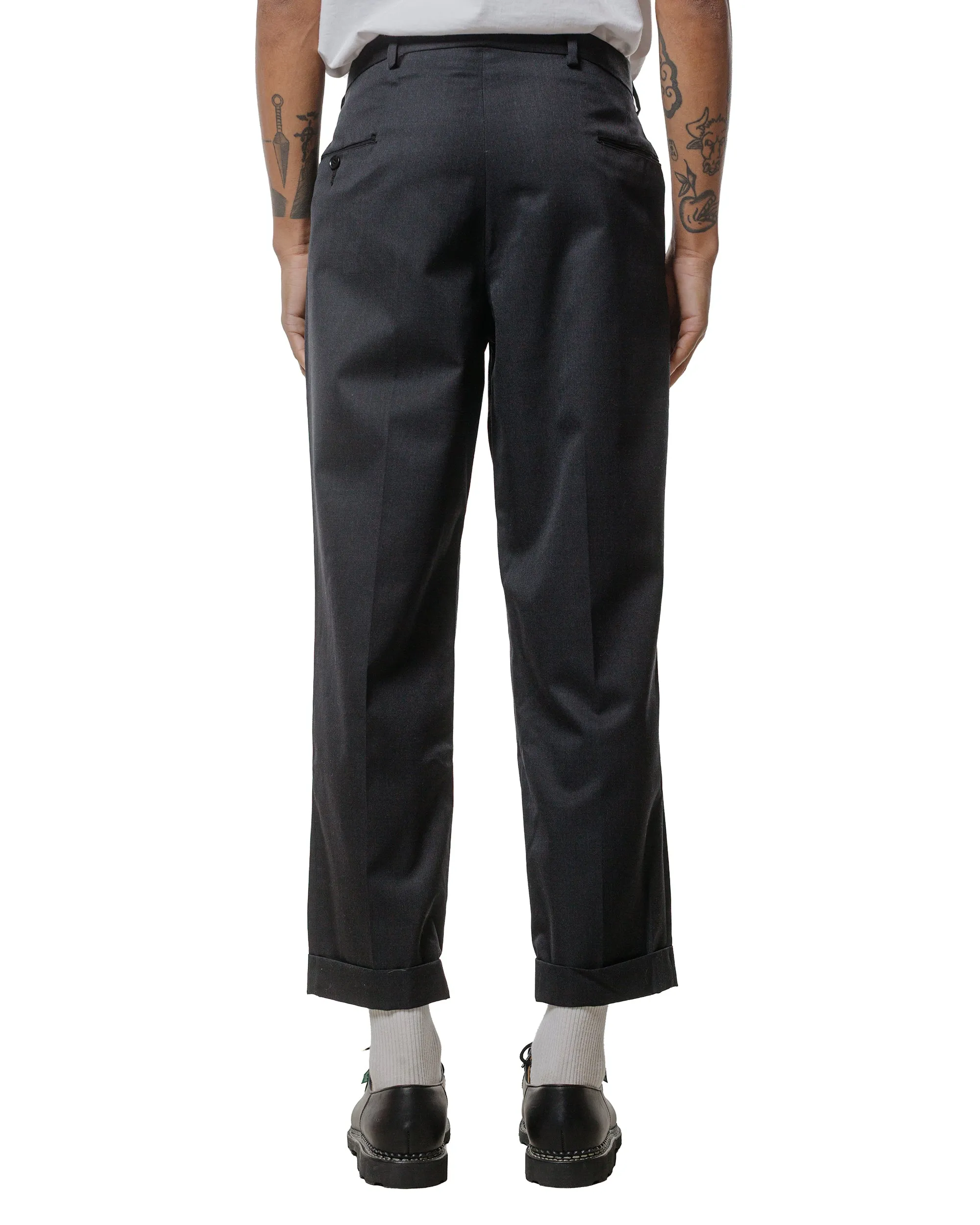 The Real McCoy's MP25101 Single-Pleat Wool Trousers Charcoal sold by Lost & Found product image thumbnail 3