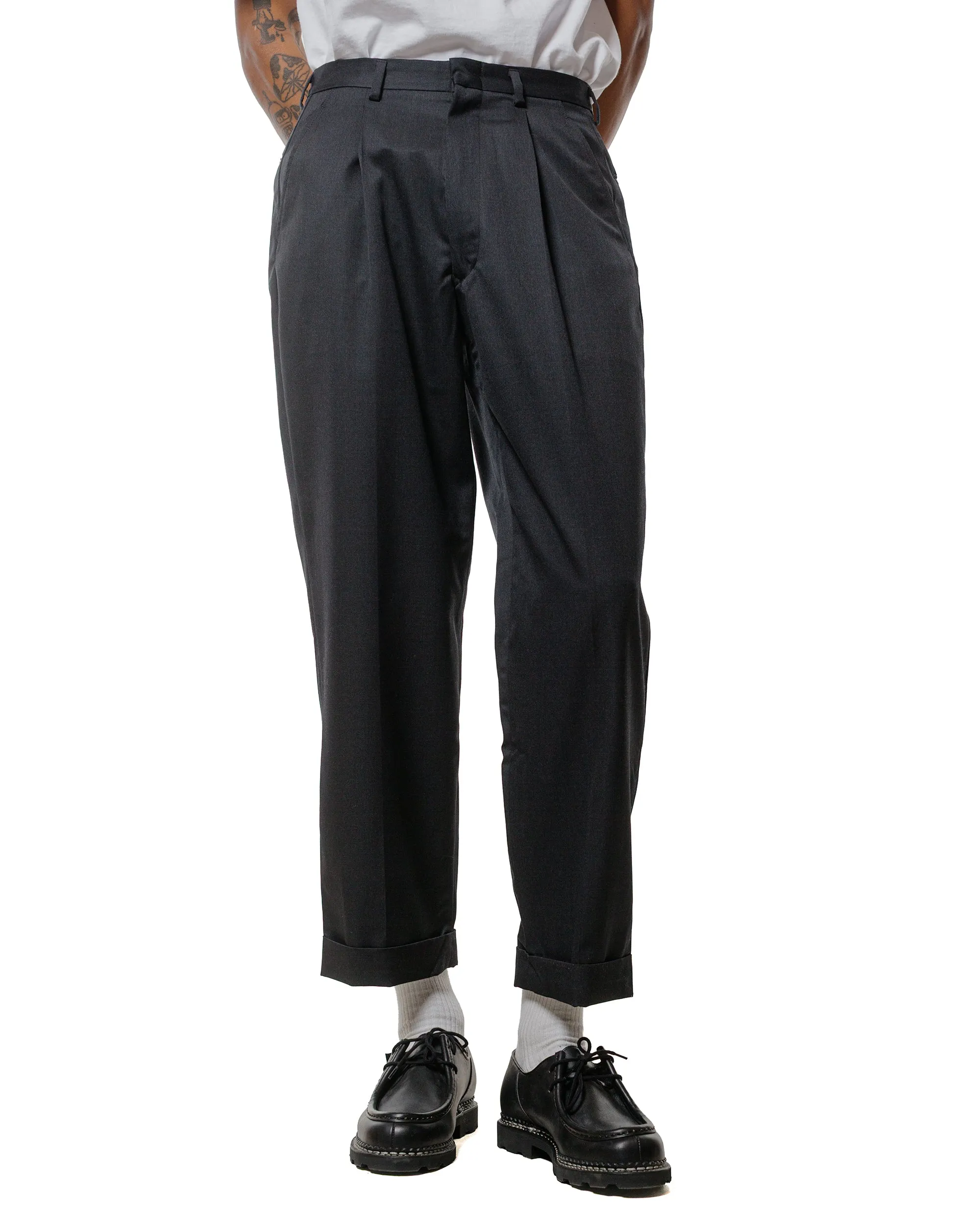 The Real McCoy's MP25101 Single-Pleat Wool Trousers Charcoal sold by Lost & Found product image thumbnail 2