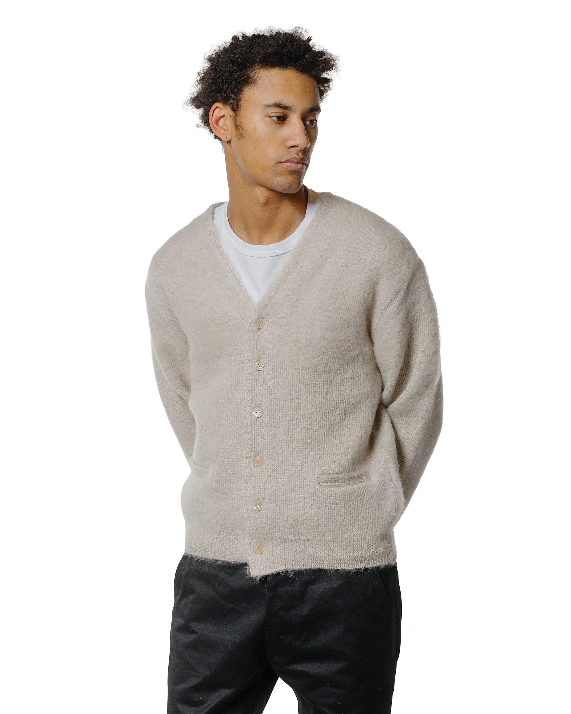 The Real McCoy's MC19103 JM Mohair Cardigan Beige sold by Lost & Found product image thumbnail 2