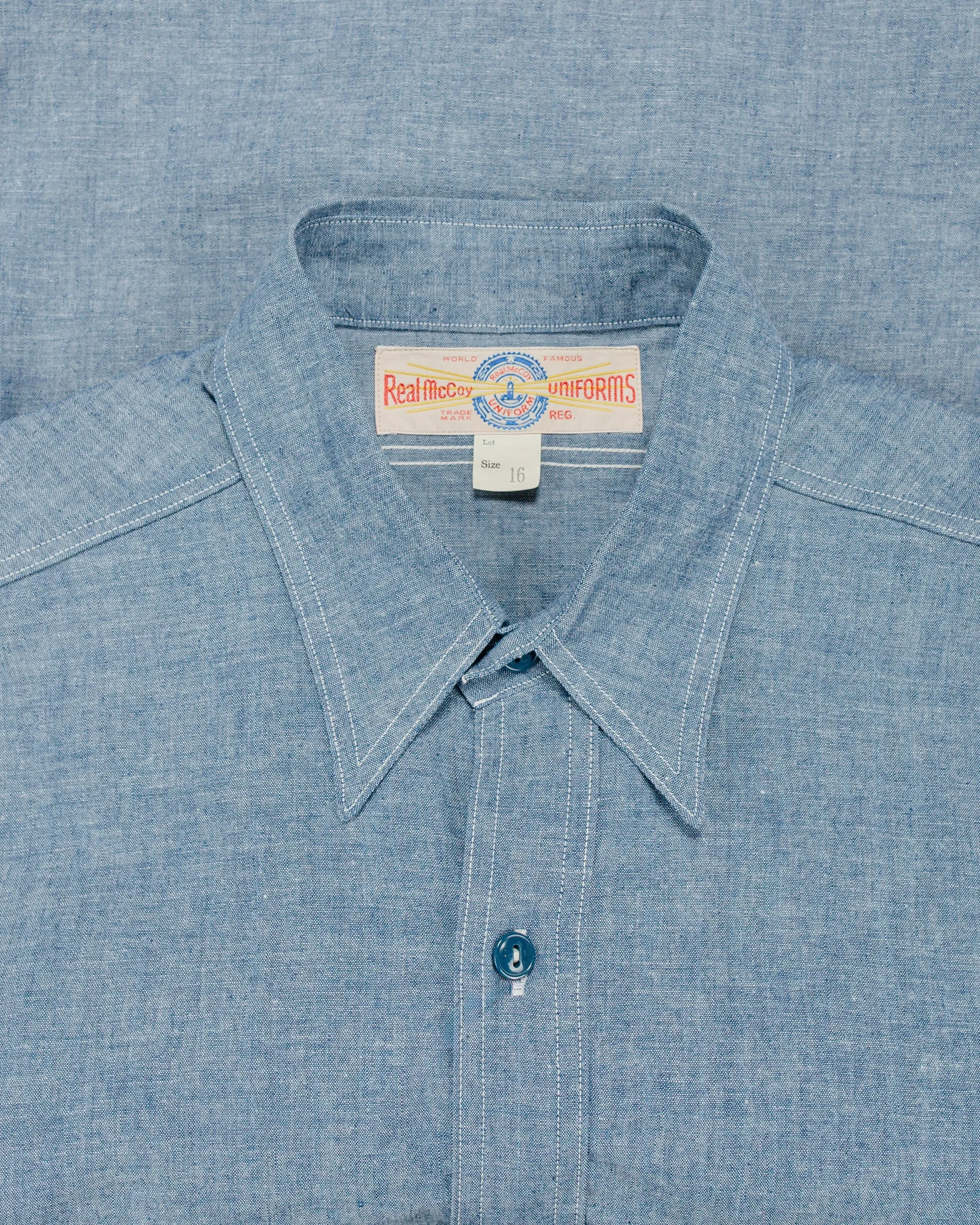 The Real McCoy's MS25005 U.S. Navy Chambray Shirt S/S (Modify) Light Blue sold by Lost & Found product image thumbnail 5