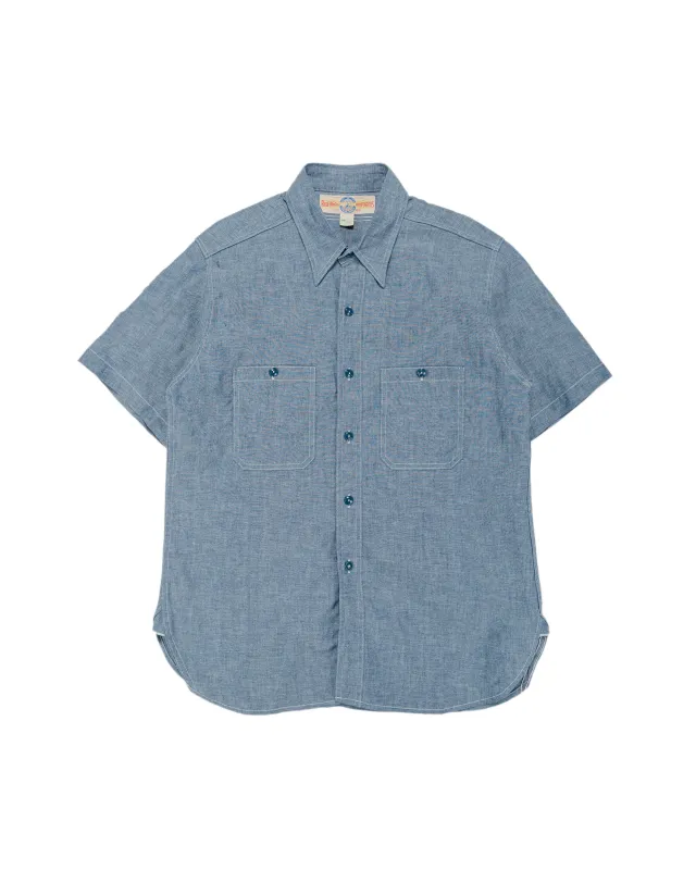 The Real McCoy's MS25005 U.S. Navy Chambray Shirt S/S (Modify) Light Blue sold by Lost & Found