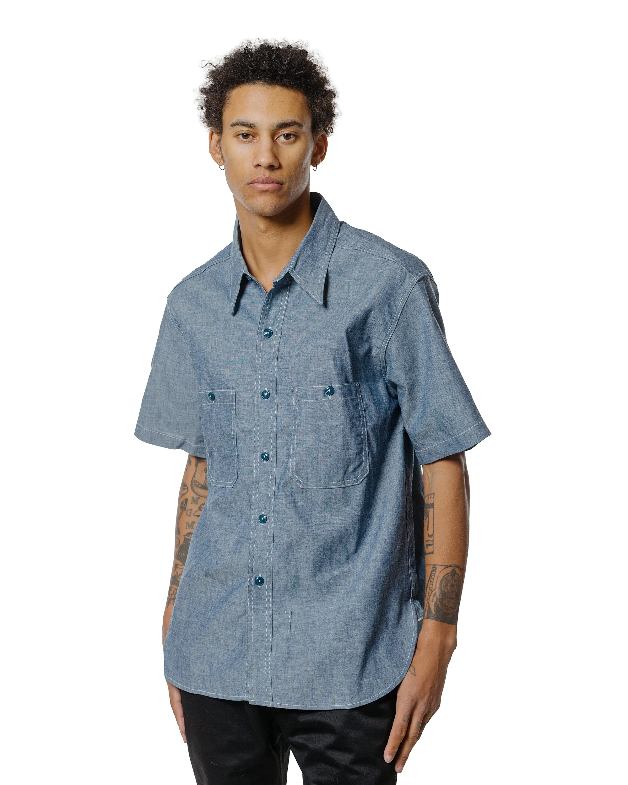 The Real McCoy's MS25005 U.S. Navy Chambray Shirt S/S (Modify) Light Blue sold by Lost & Found product image thumbnail 2