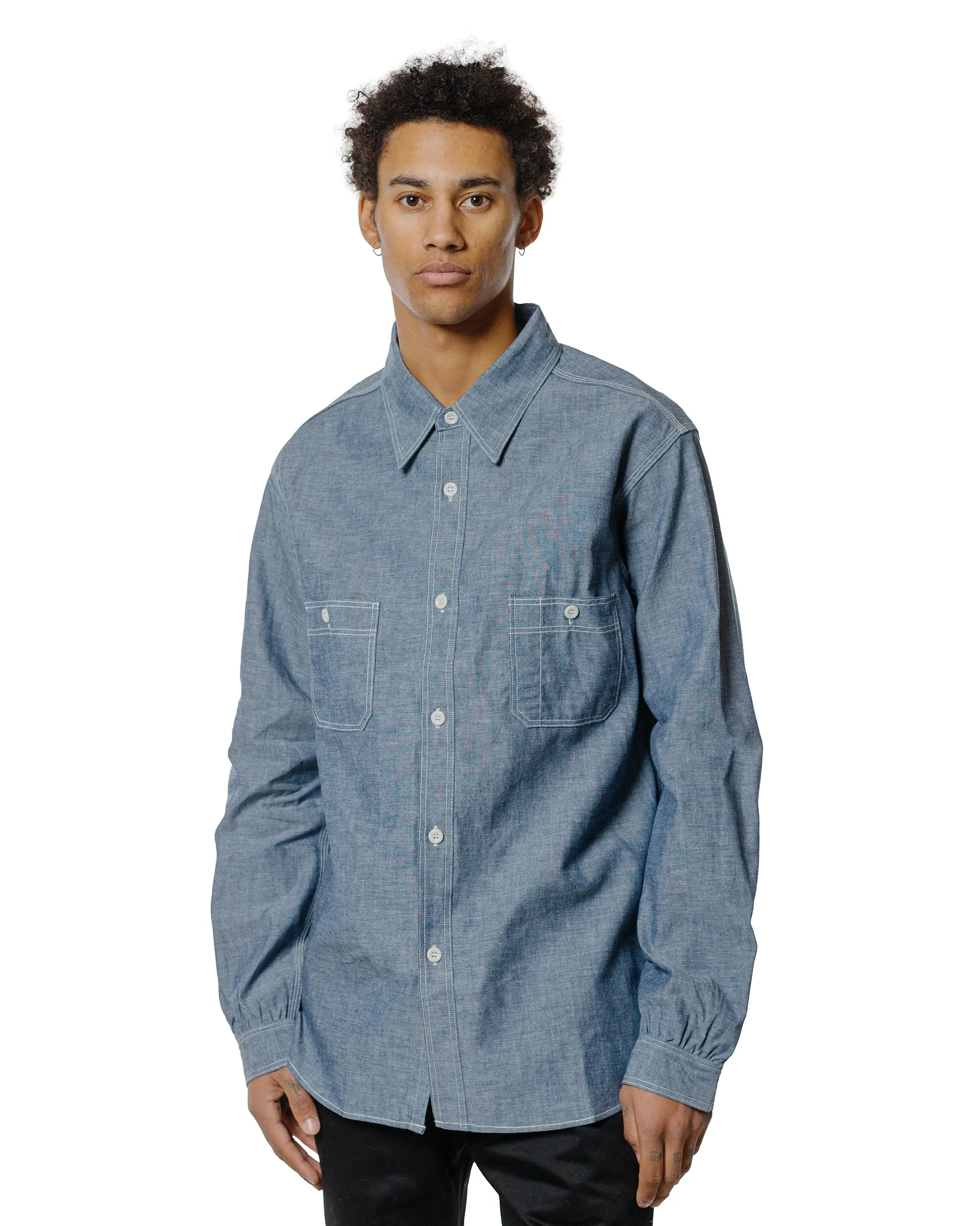 The Real McCoy's MS25104 8HU Chambray Serviceman Work Shirt Light Blue sold by Lost & Found product image thumbnail 2