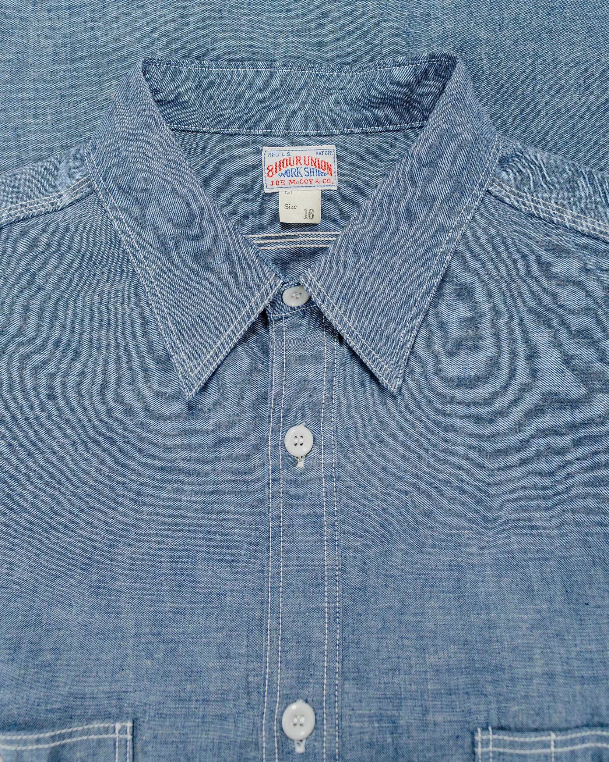 The Real McCoy's MS25104 8HU Chambray Serviceman Work Shirt Light Blue sold by Lost & Found product image thumbnail 5