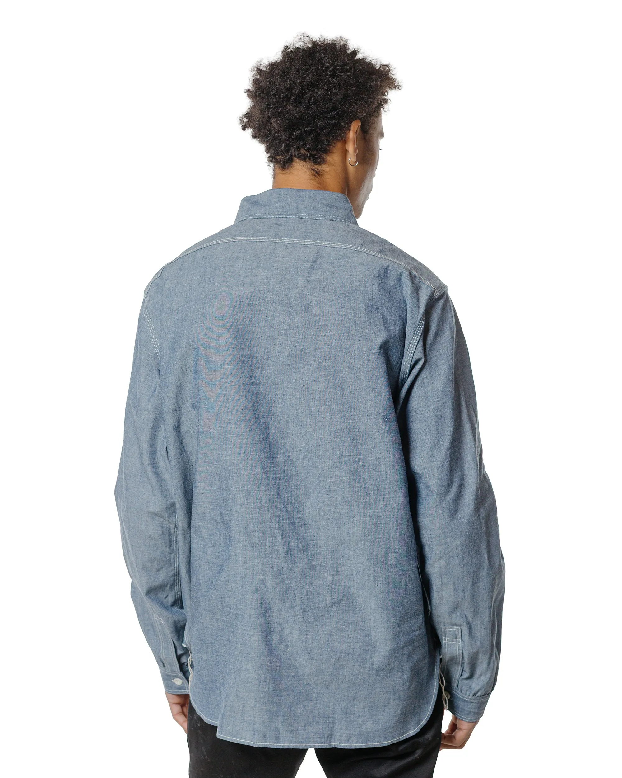 The Real McCoy's MS25104 8HU Chambray Serviceman Work Shirt Light Blue sold by Lost & Found product image thumbnail 3