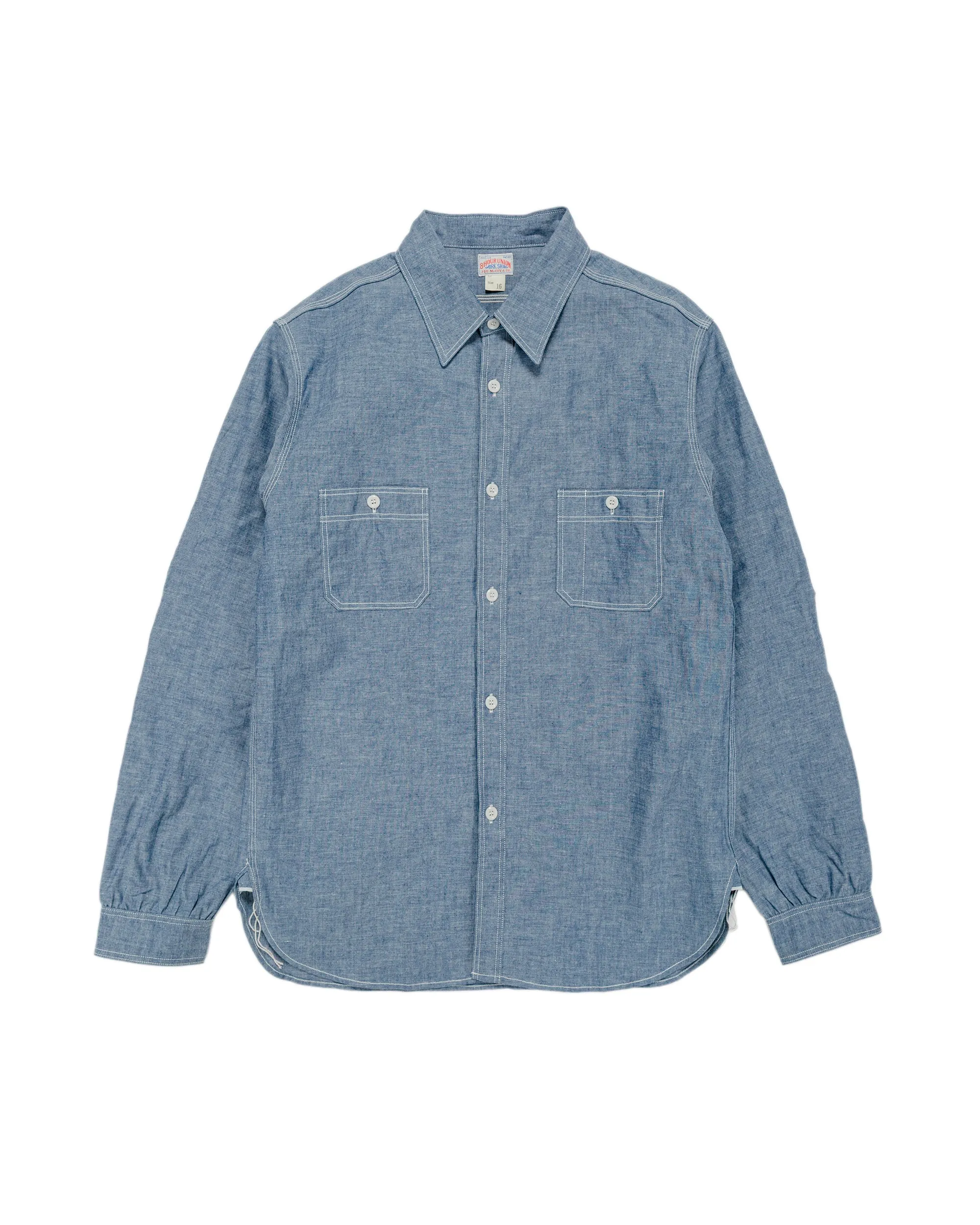 The Real McCoy's MS25104 8HU Chambray Serviceman Work Shirt Light Blue sold by Lost & Found