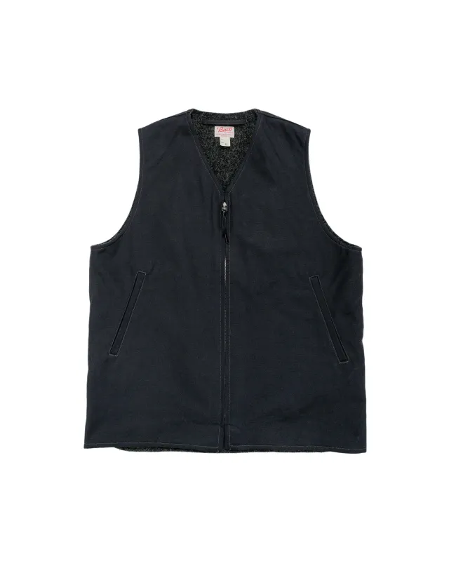 The Real McCoy's BJ25103 Buco Cotton Canvas Riding Vest Black sold by Lost & Found