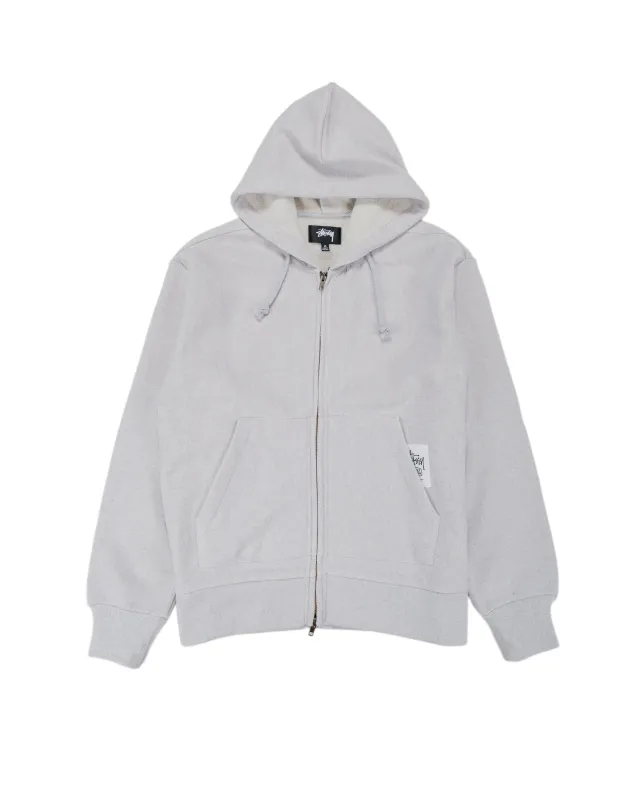 Stüssy Brass Zip Knit Hood Ash Heather sold by Lost & Found