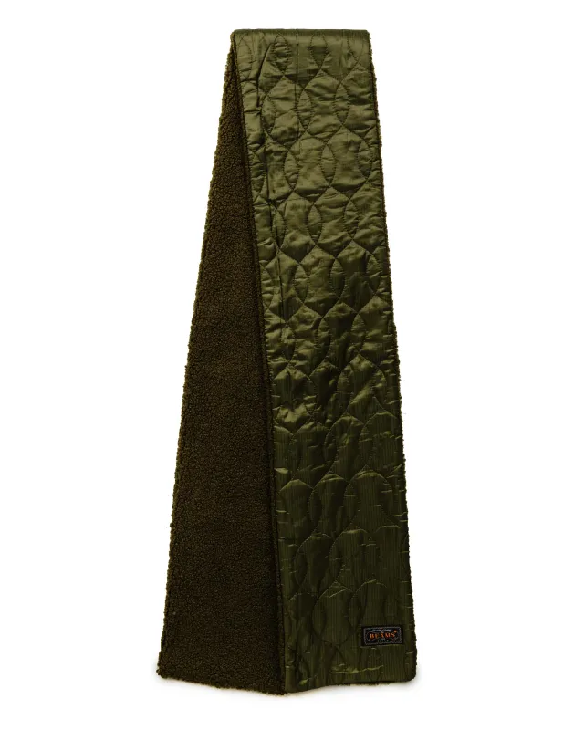 Beams Plus Muffler Boa Quilting Olive made by BEAMS PLUS