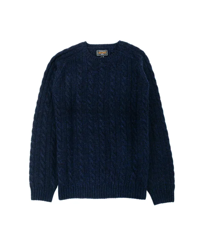 Beams Plus Cable Crew 5G Navy sold by Lost & Found