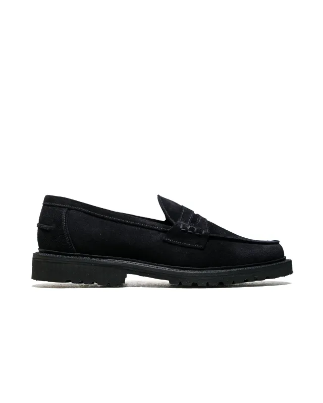 James Coward Sanders Peaceful Beef Roll Loafer Black Suede made by James Coward