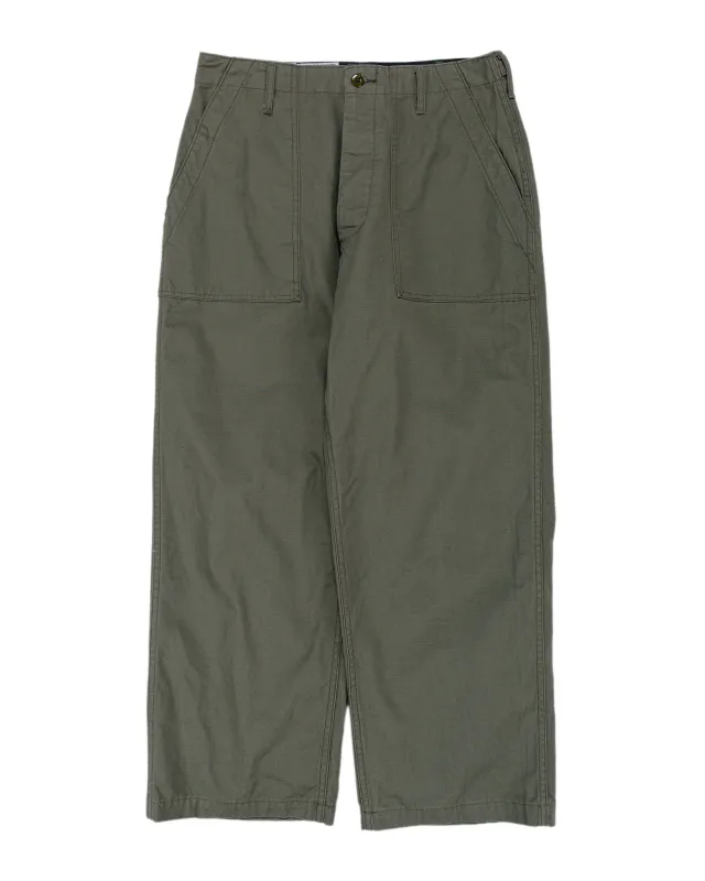 Engineered Garments Workaday Fatigue Pant Olive Heavyweight Cotton Ripstop sold by Lost & Found