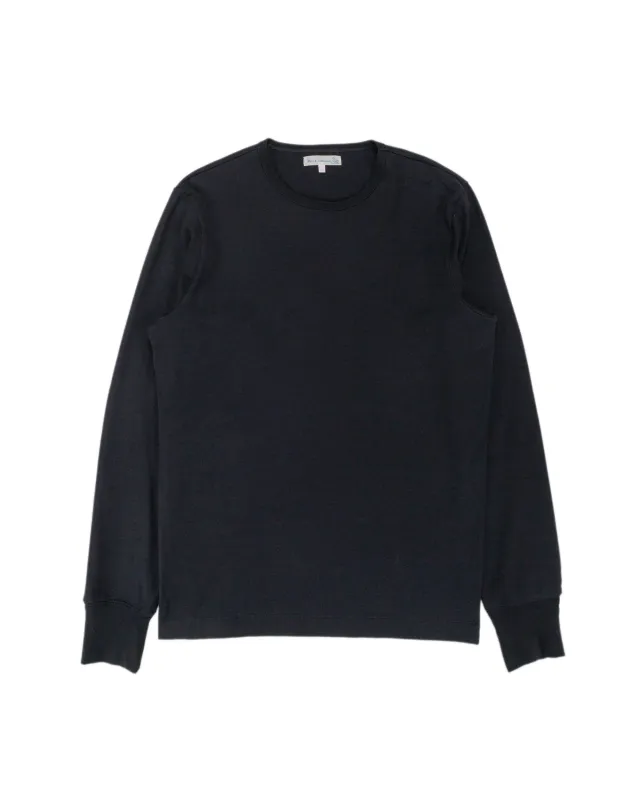 Merz B. Schwanen 2M15LS Vintage Machine Refined T-Shirt Deep Black made by Merz B. Schwanen