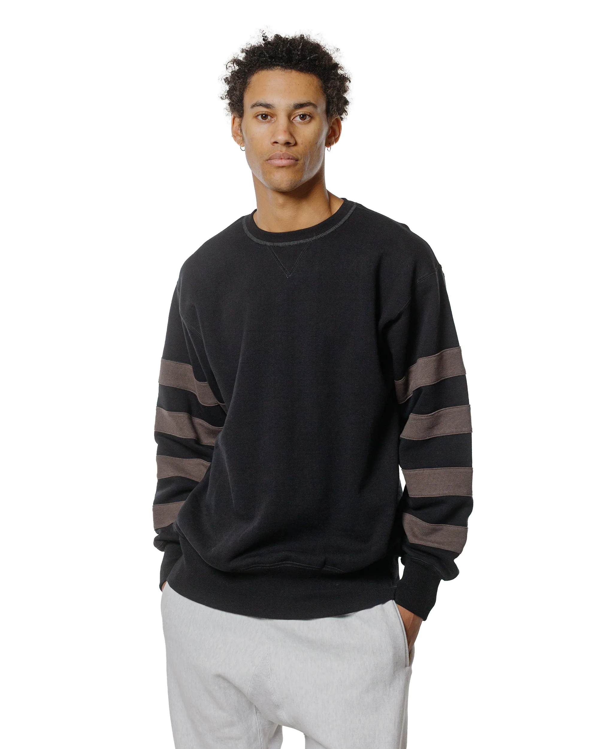 The Real McCoy’s BC25101 Buco Striped-Sleeve Sweatshirt Black Charcoal sold by Lost & Found product image thumbnail 2
