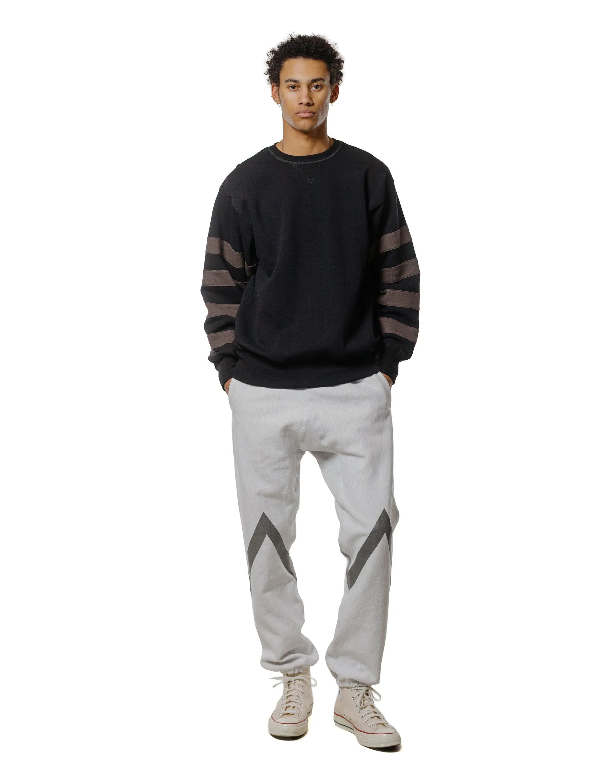The Real McCoy’s BC25101 Buco Striped-Sleeve Sweatshirt Black Charcoal sold by Lost & Found product image thumbnail 4