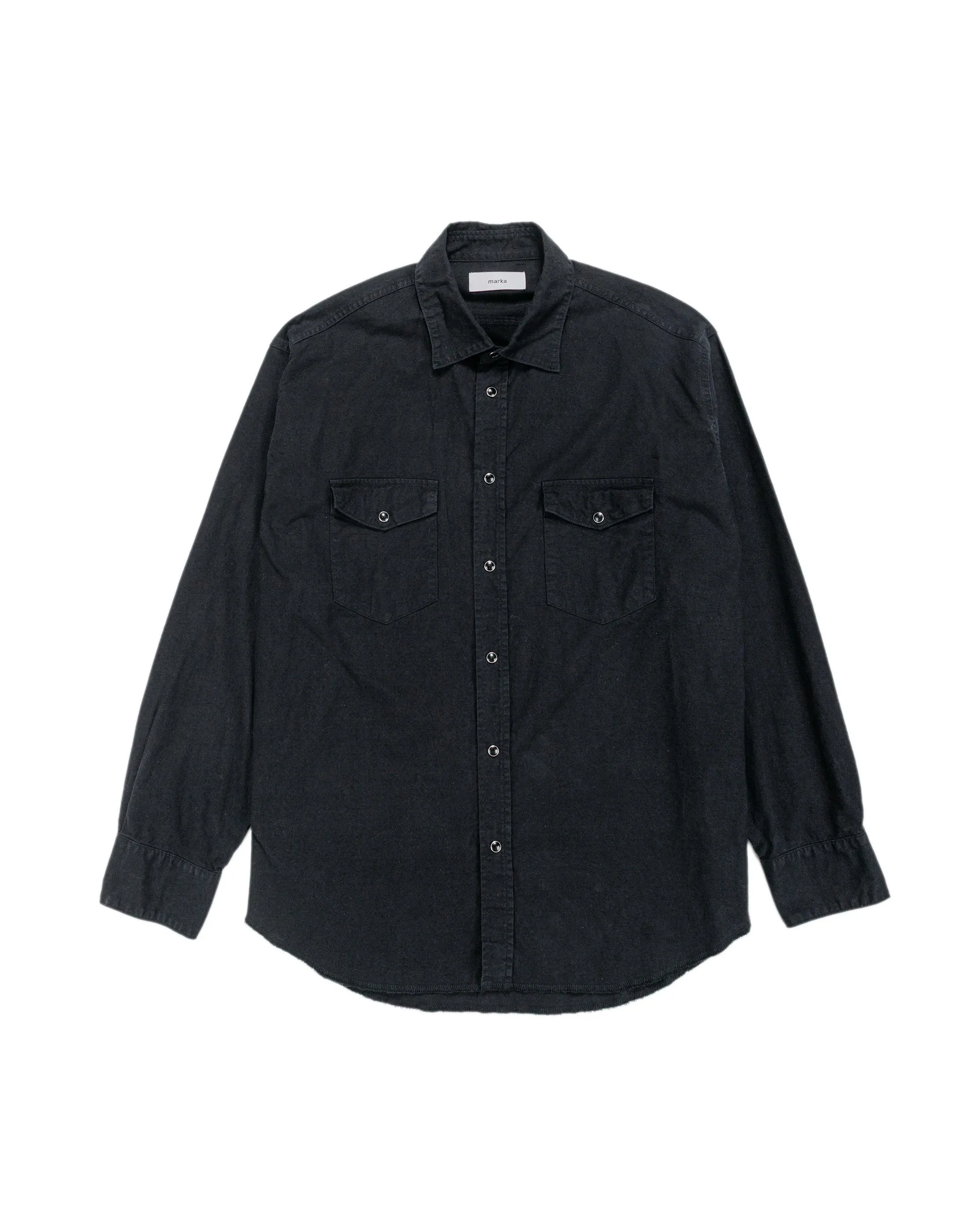 marka Western Shirt Organic Cotton Flannel Black sold by Lost & Found