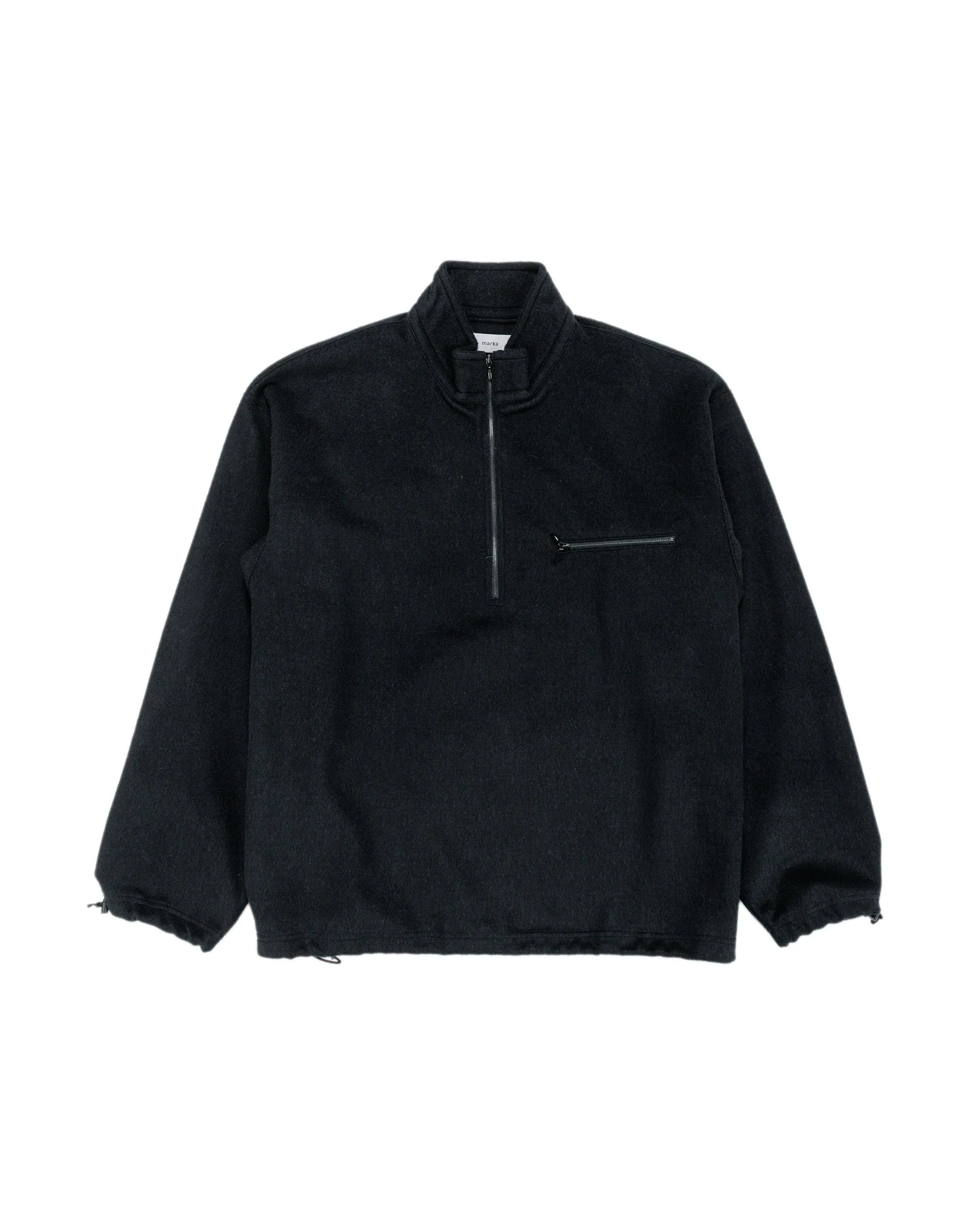 marka Half Zip Shirt Wool Silk Beaver Black sold by Lost & Found