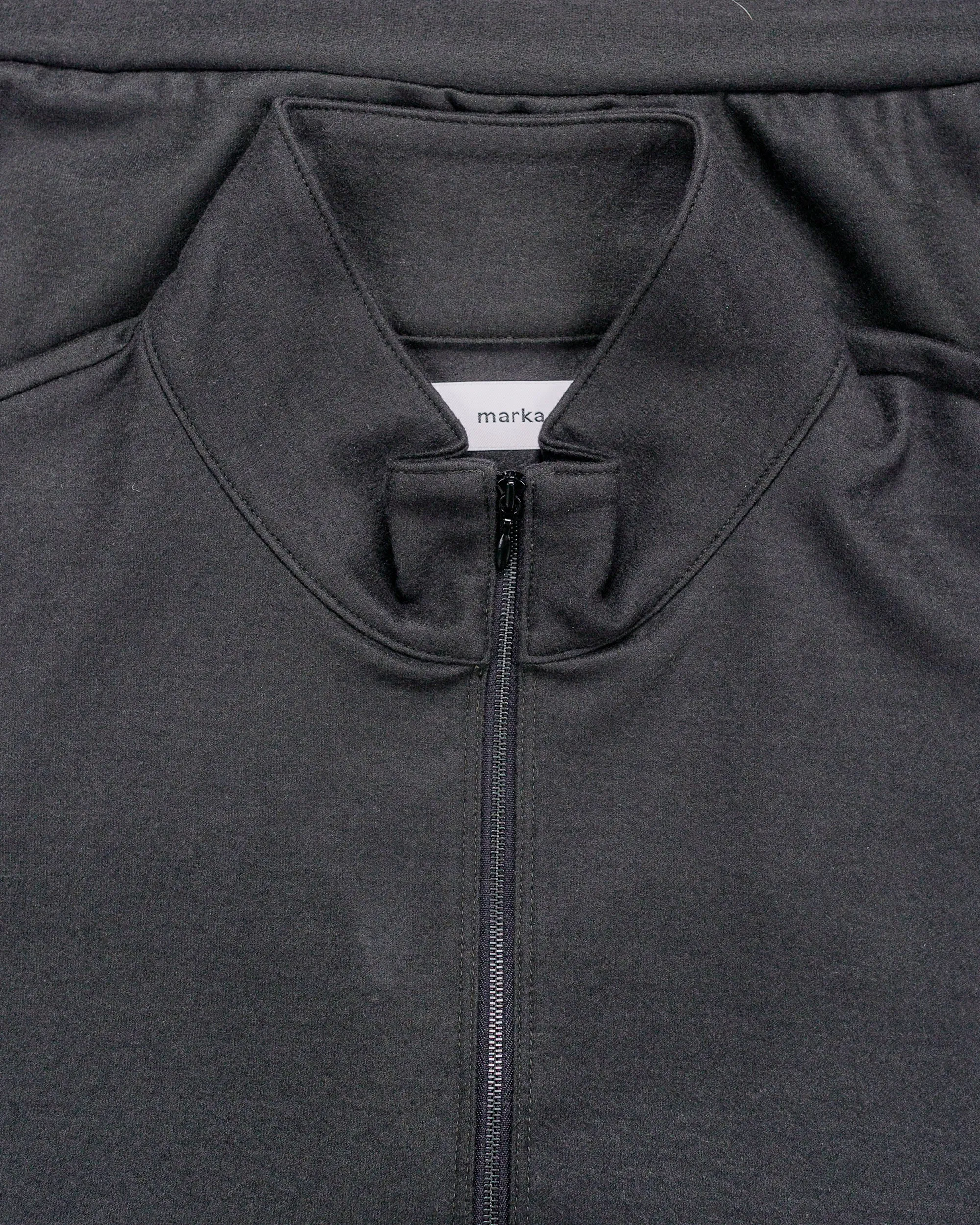 marka Half Zip Stand Collar Super 140s Wool Knit Charcoal sold by Lost & Found product image thumbnail 5
