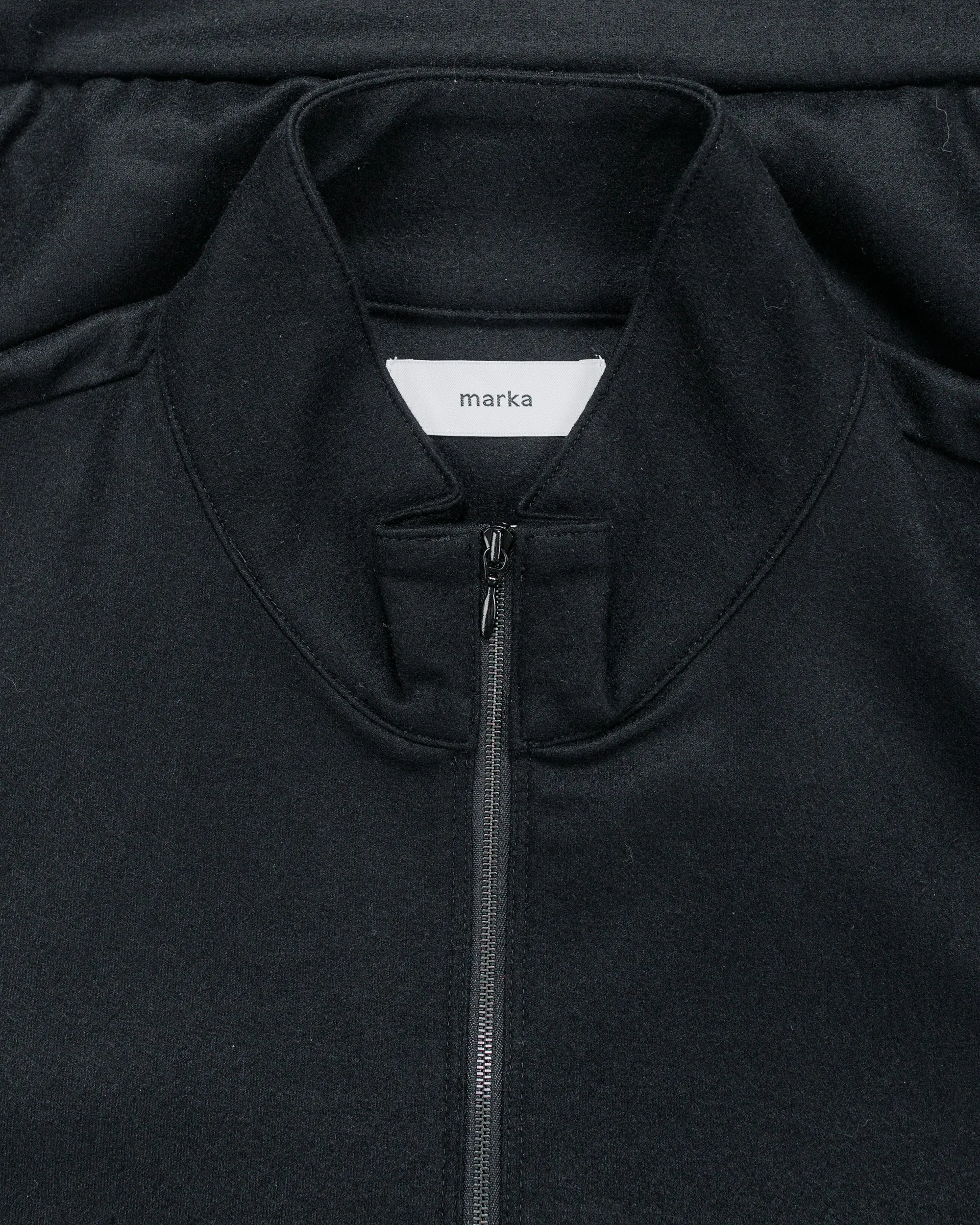 marka Half Zip Stand Collar Super 140s Wool Knit Black sold by Lost & Found product image thumbnail 5