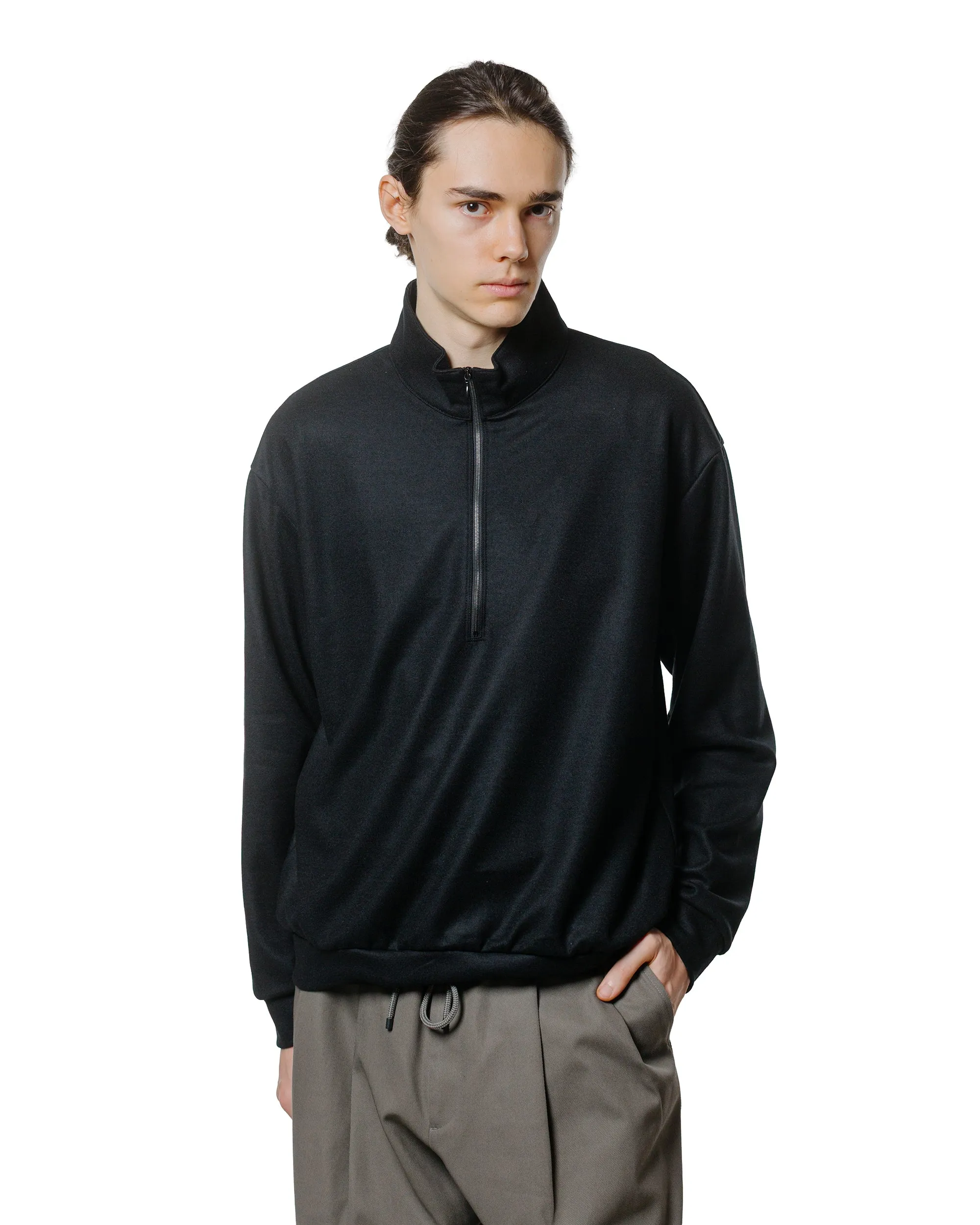 marka Half Zip Stand Collar Super 140s Wool Knit Black sold by Lost & Found product image thumbnail 2