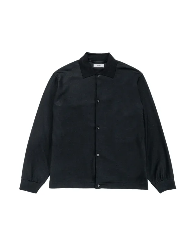 marka Shirt Cardigan Super 140s Wool Knit Black made by MARKAWARE