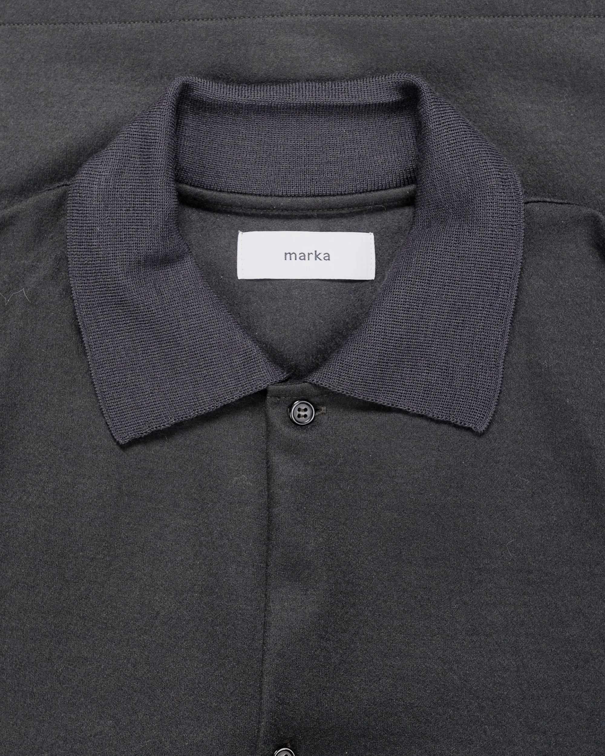 marka Shirt Cardigan Super 140s Wool Knit Charcoal sold by Lost & Found product image thumbnail 5