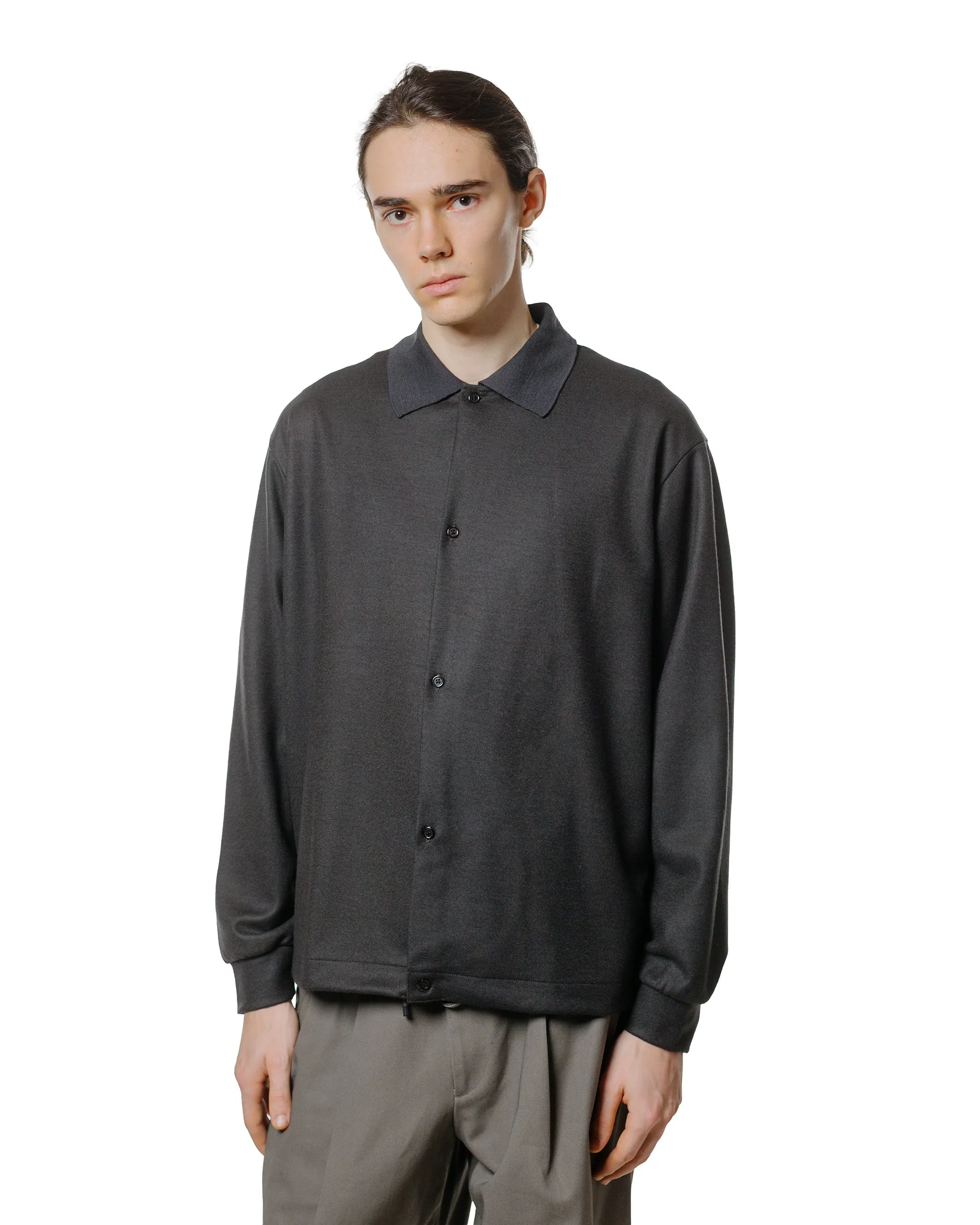 marka Shirt Cardigan Super 140s Wool Knit Charcoal sold by Lost & Found product image thumbnail 2