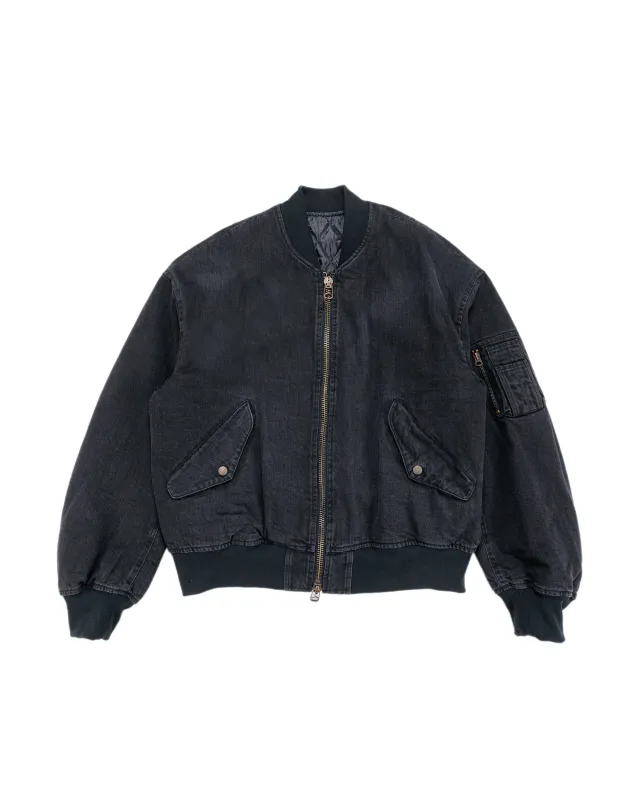 marka Puffed Denim Bomber Jacket Organic Cotton 12oz Denim Black sold by Lost & Found